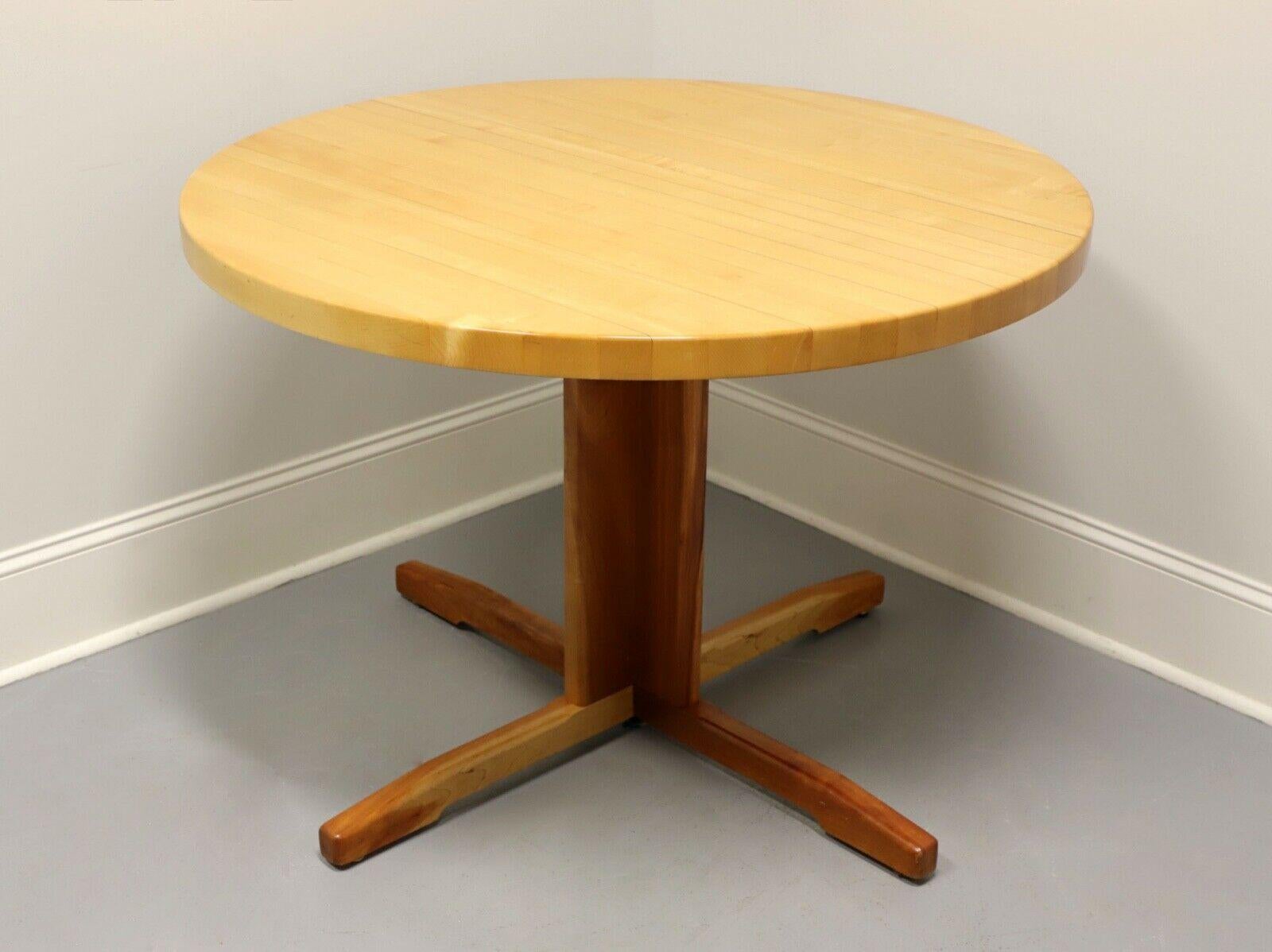 Contemporary WA MITCHELL of Maine Butcher Block Round Dining Table