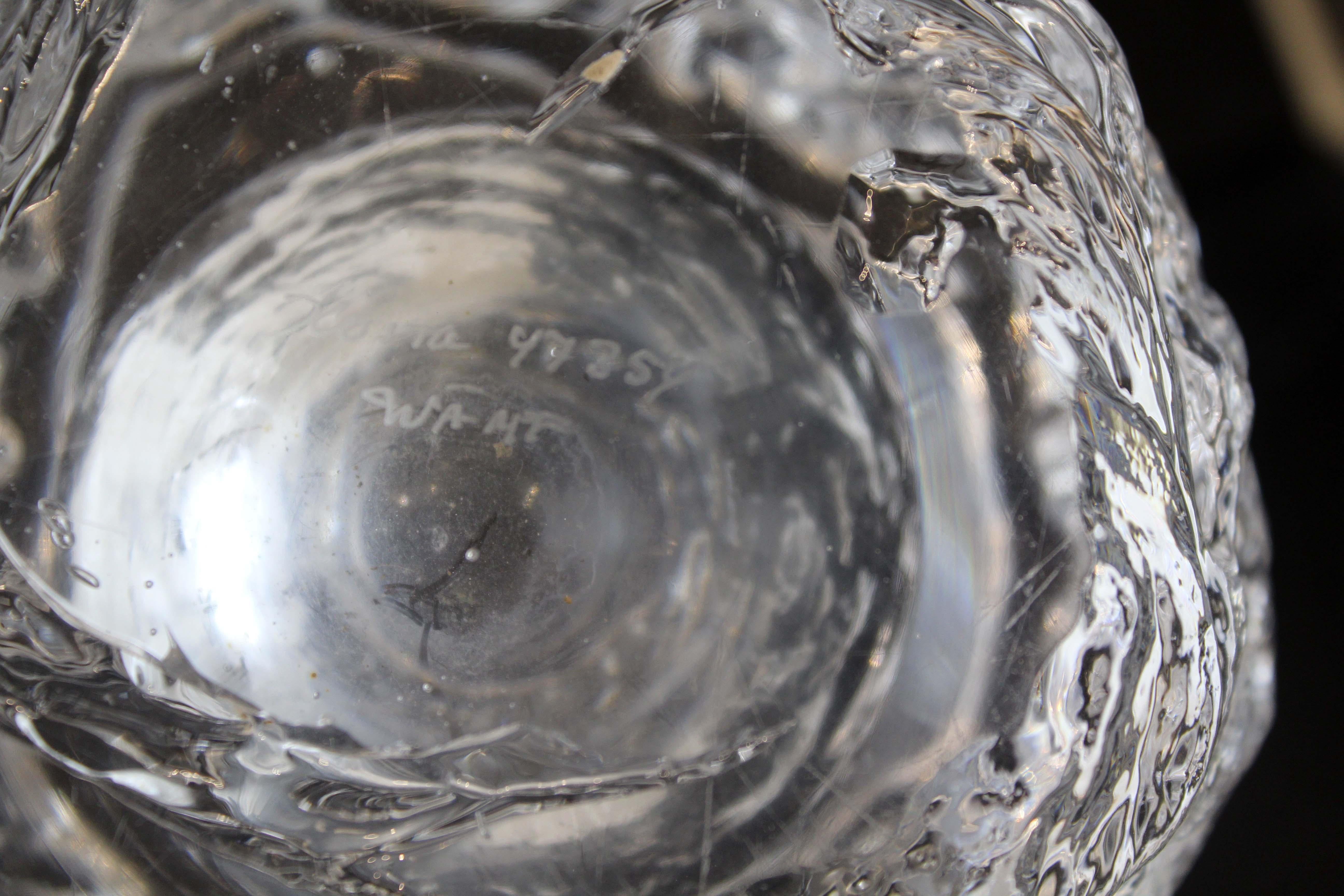 Rare récipient en verre Kosta recouvert de verre transparent Waarf en vente 3