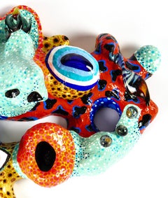 Agathe's treasures Wabé Contemporary art mural sculpture papier mâché colour fun