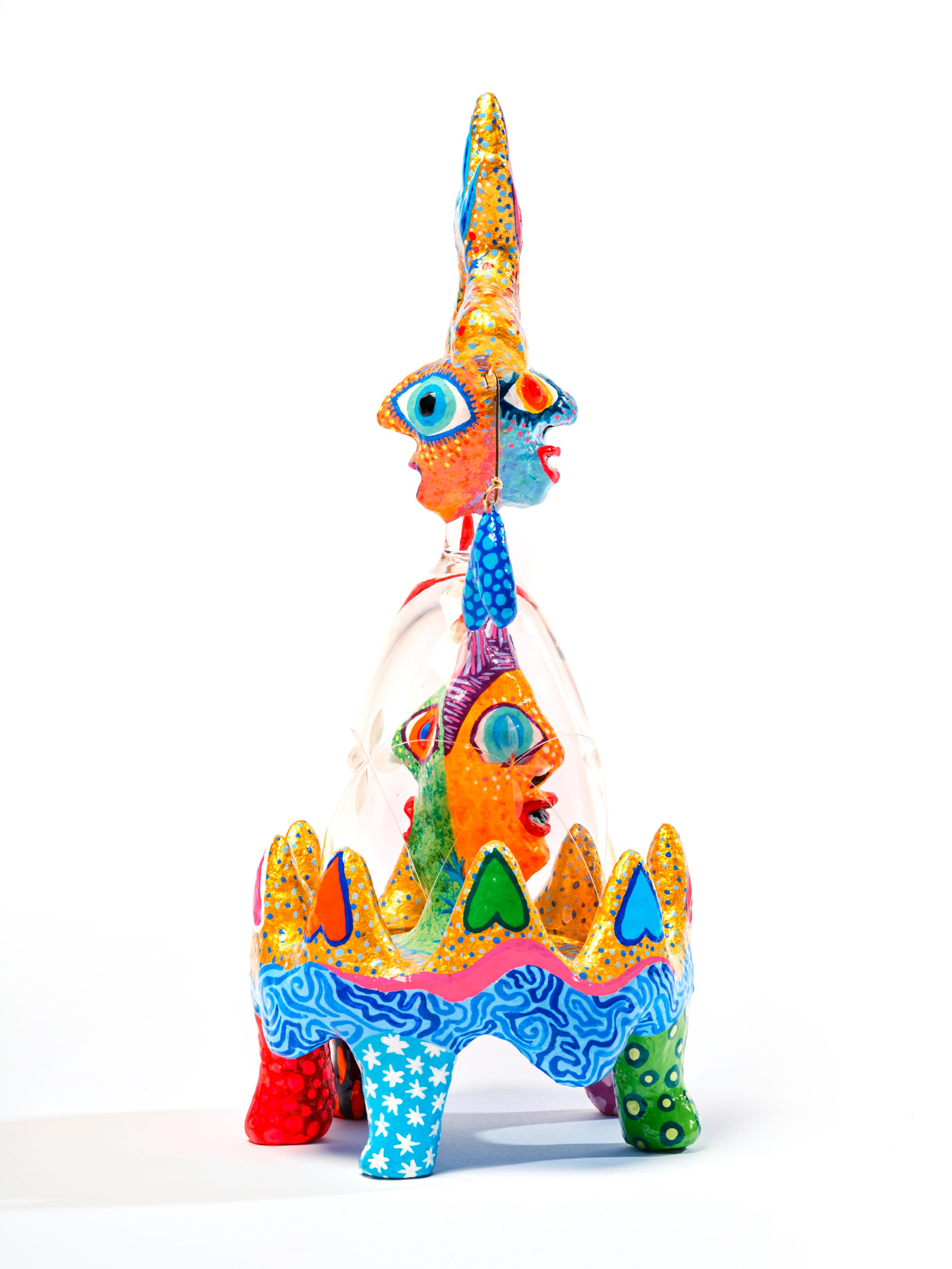 My heart capsized Wabé Contemporary art sculpture color papier mache figurative For Sale 2