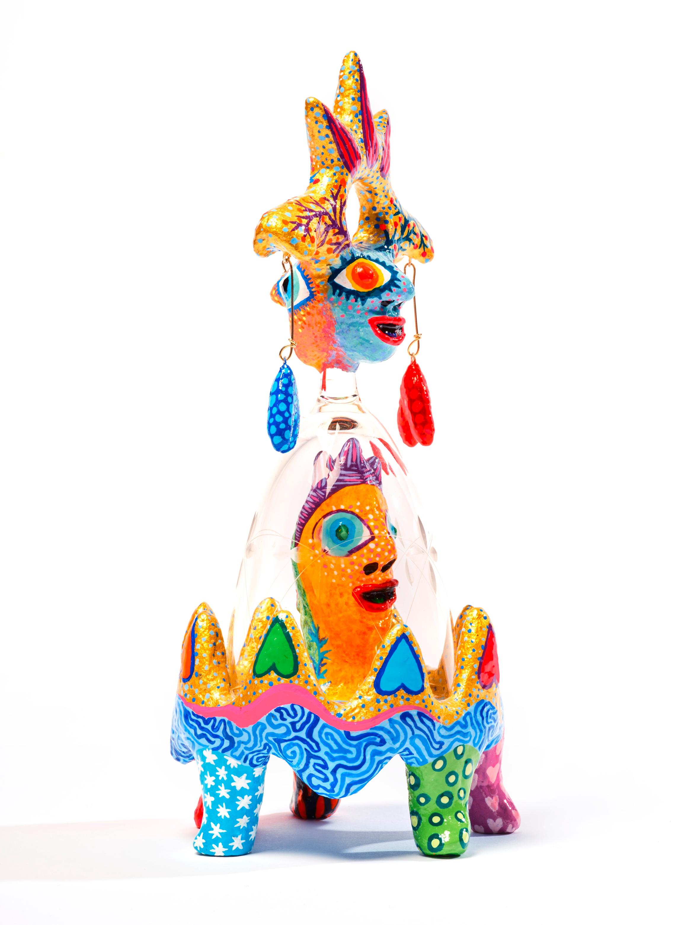 My heart capsized Wabé Contemporary art sculpture color papier mache figurative For Sale 3