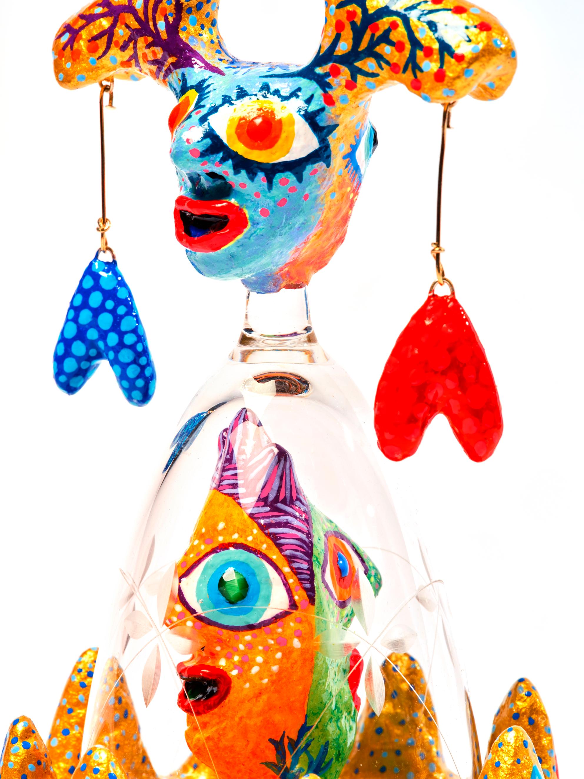 My heart capsized Wabé Contemporary art sculpture color papier mache figurative For Sale 7