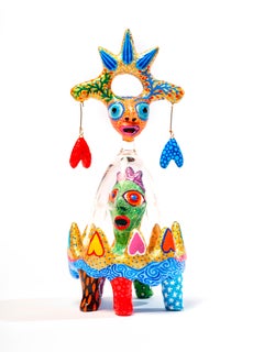 My heart capsized Wabé Contemporary art sculpture color papier mache figurative 