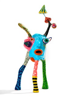 The broken ear Wabé Contemporary sculpture art color joy fun character dream