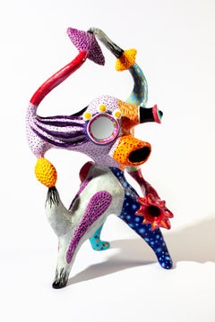 The eye of the world Wabé Contemporary art sculpture papier mâché colour fun pop