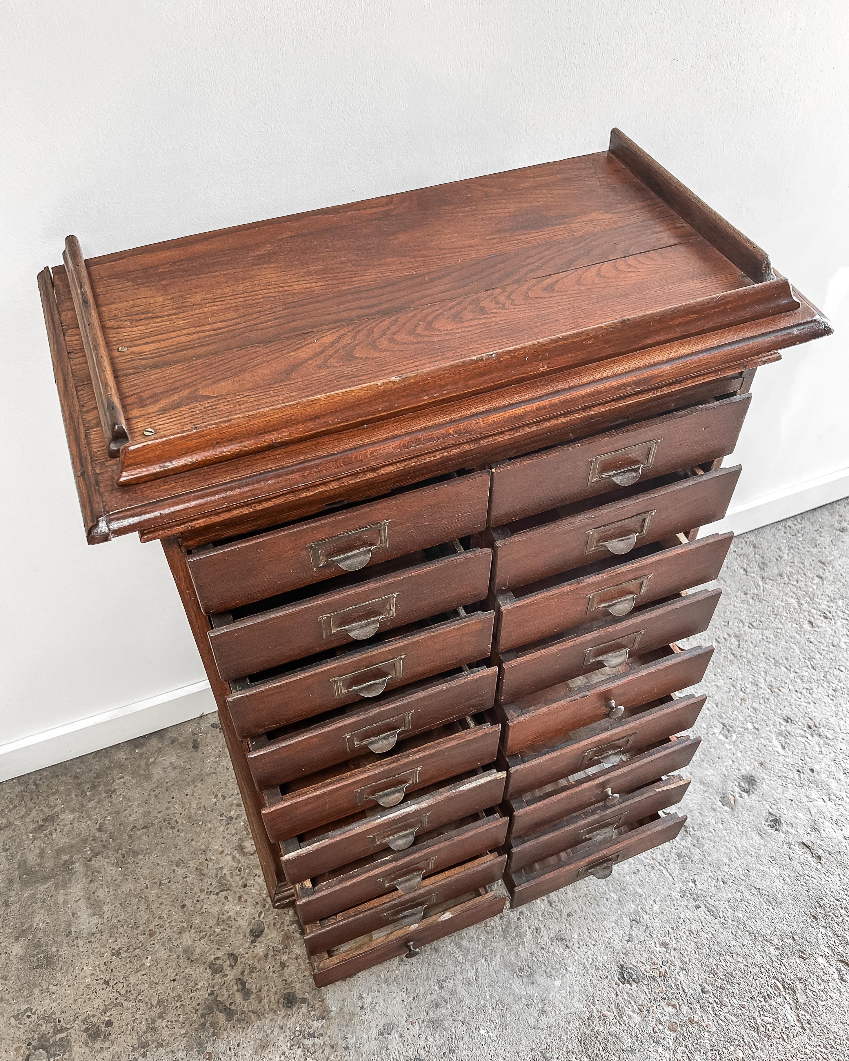 20th Century Wabash Rival Letter File 18 Drawer Filing Cabinet