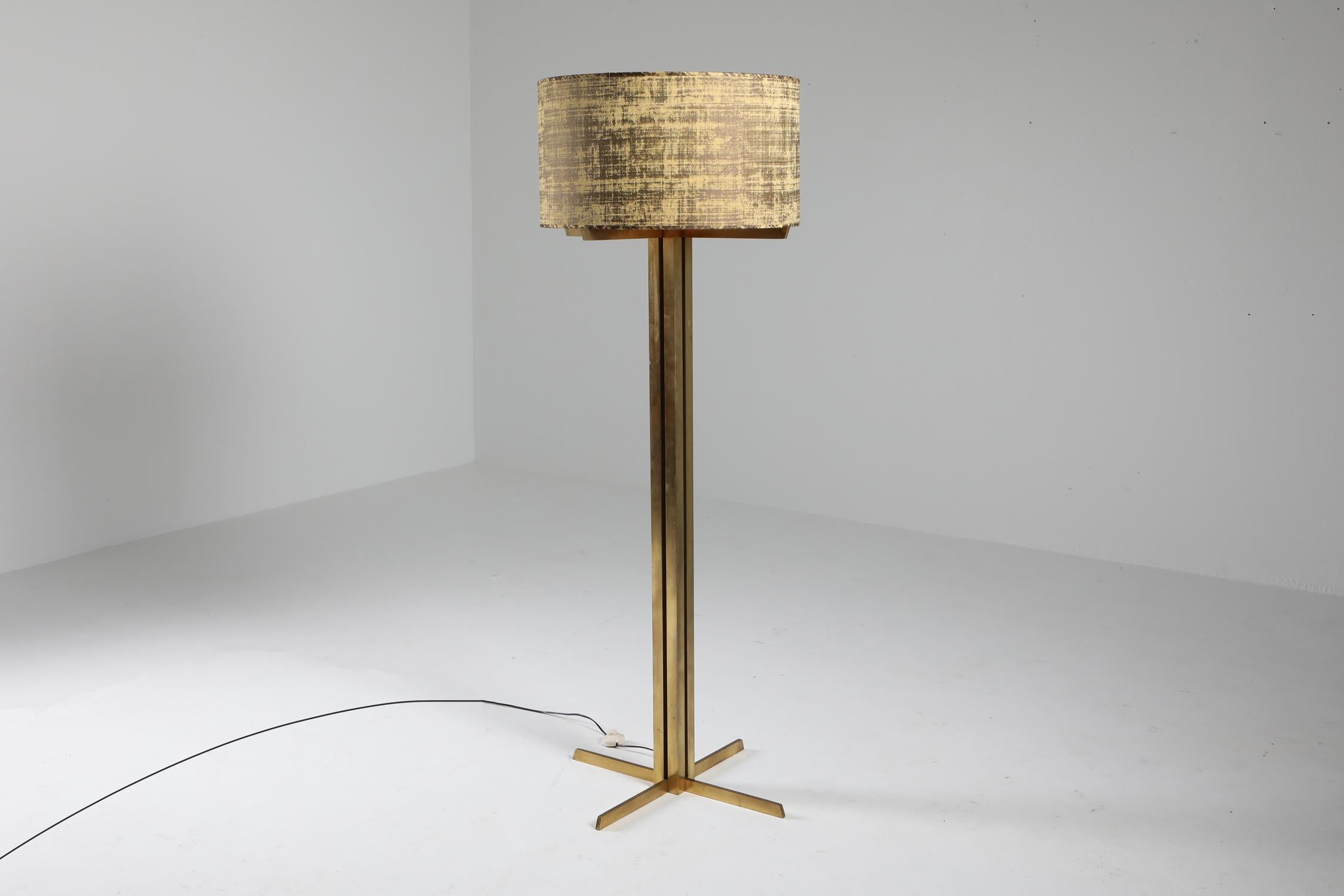 Wabbes Brass Floor Lamp by Jan Vlug 1