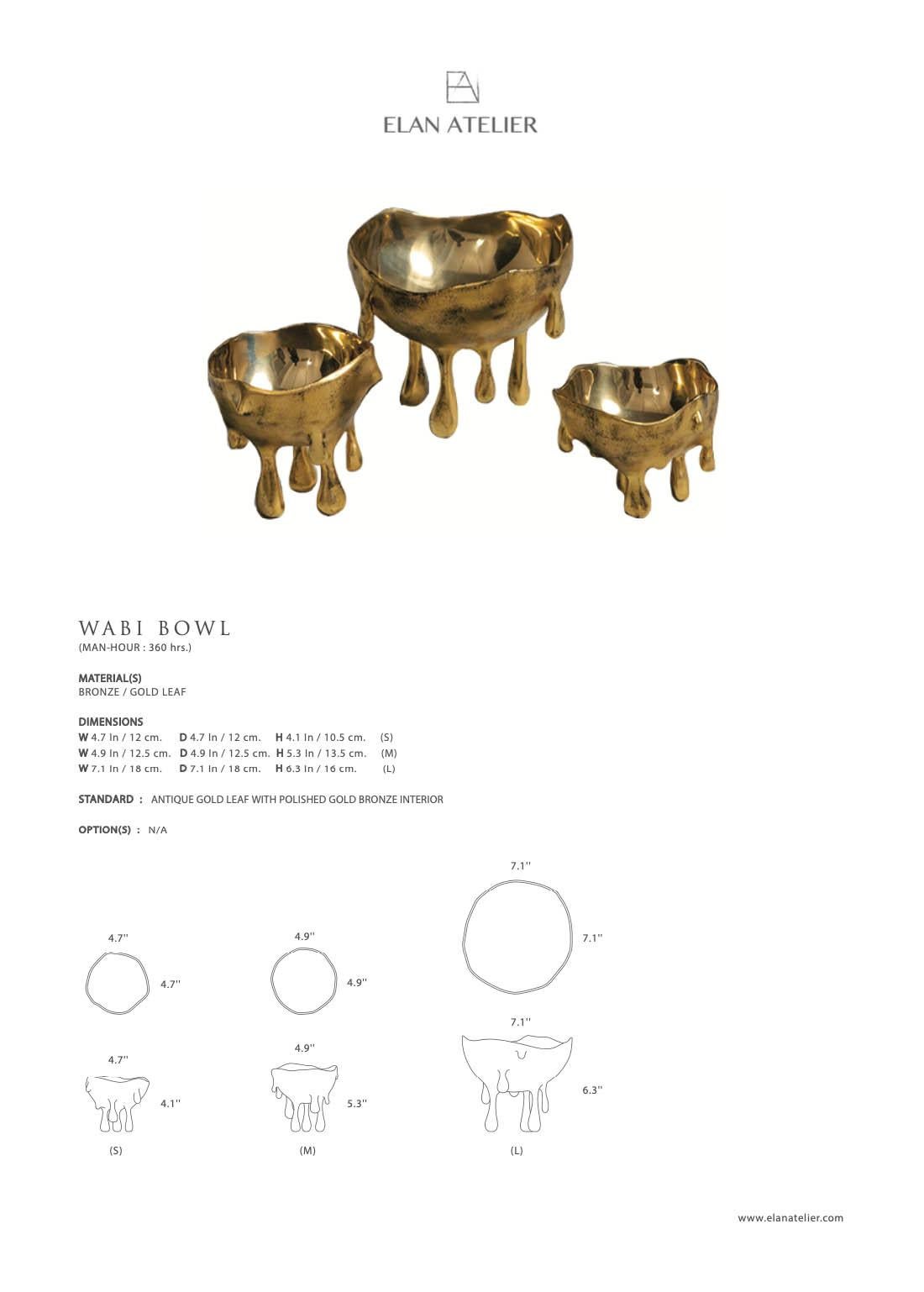 Contemporary Large Cast Bronze Wabi Bowl by Elan Atelier (preorder) For Sale
