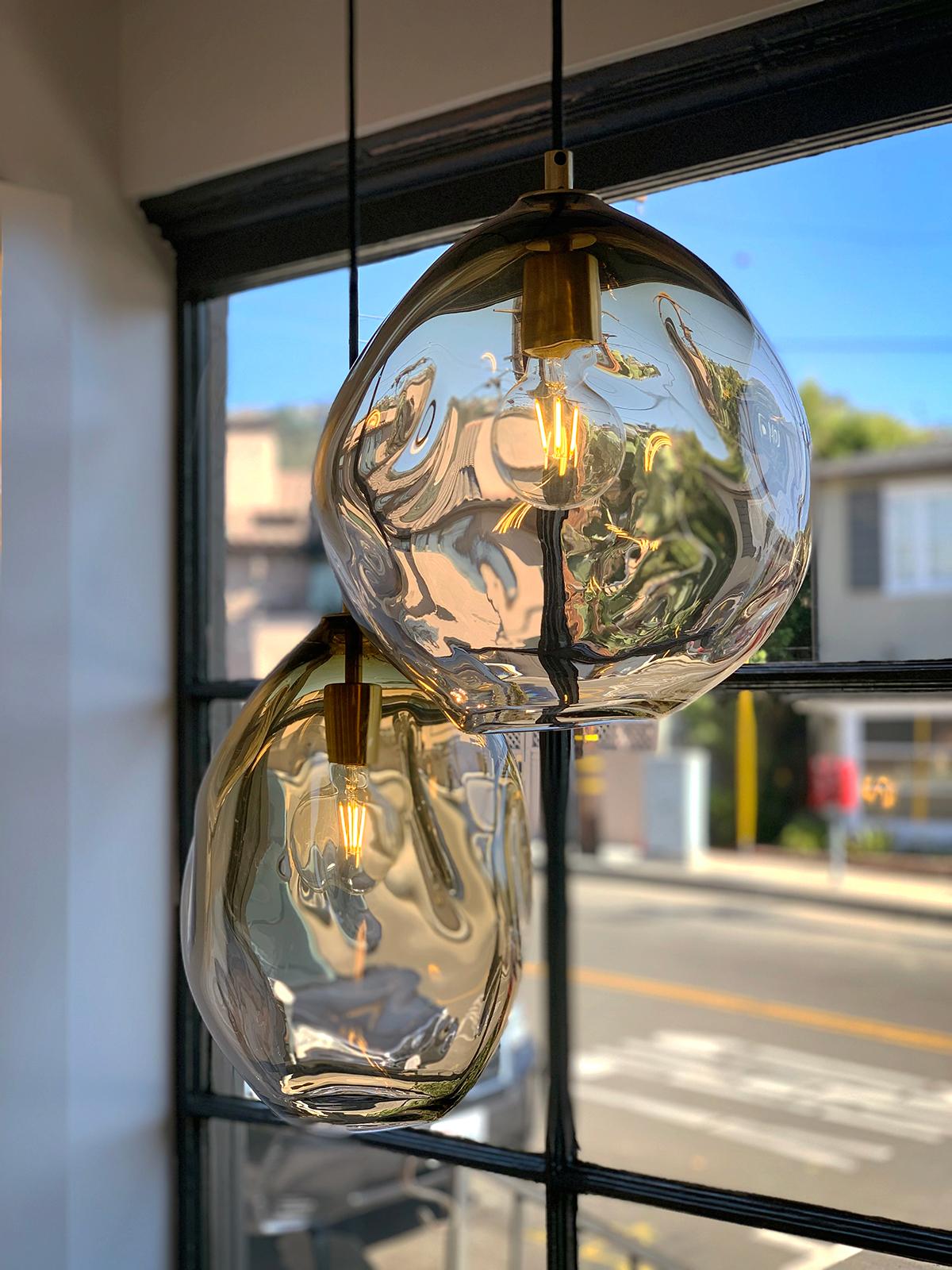 The Wabi Pendant is a departure from the more symmetrical shapes of our other lines, celebrating the natural movement and fluid matter of the glass. It gets its namesake from the Japanese world view of wabi-sabi, which embraces imperfection.