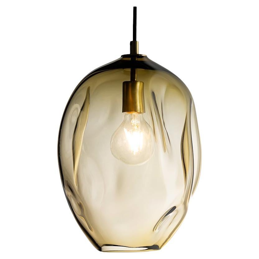Wabi Long Smoky Topaz, Pendant Light, Hand Blown Glass - Made to Order For Sale