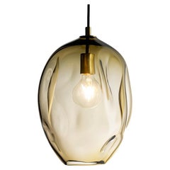 Wabi Long Smoky Topaz, Pendant Light, Hand Blown Glass - Made to Order