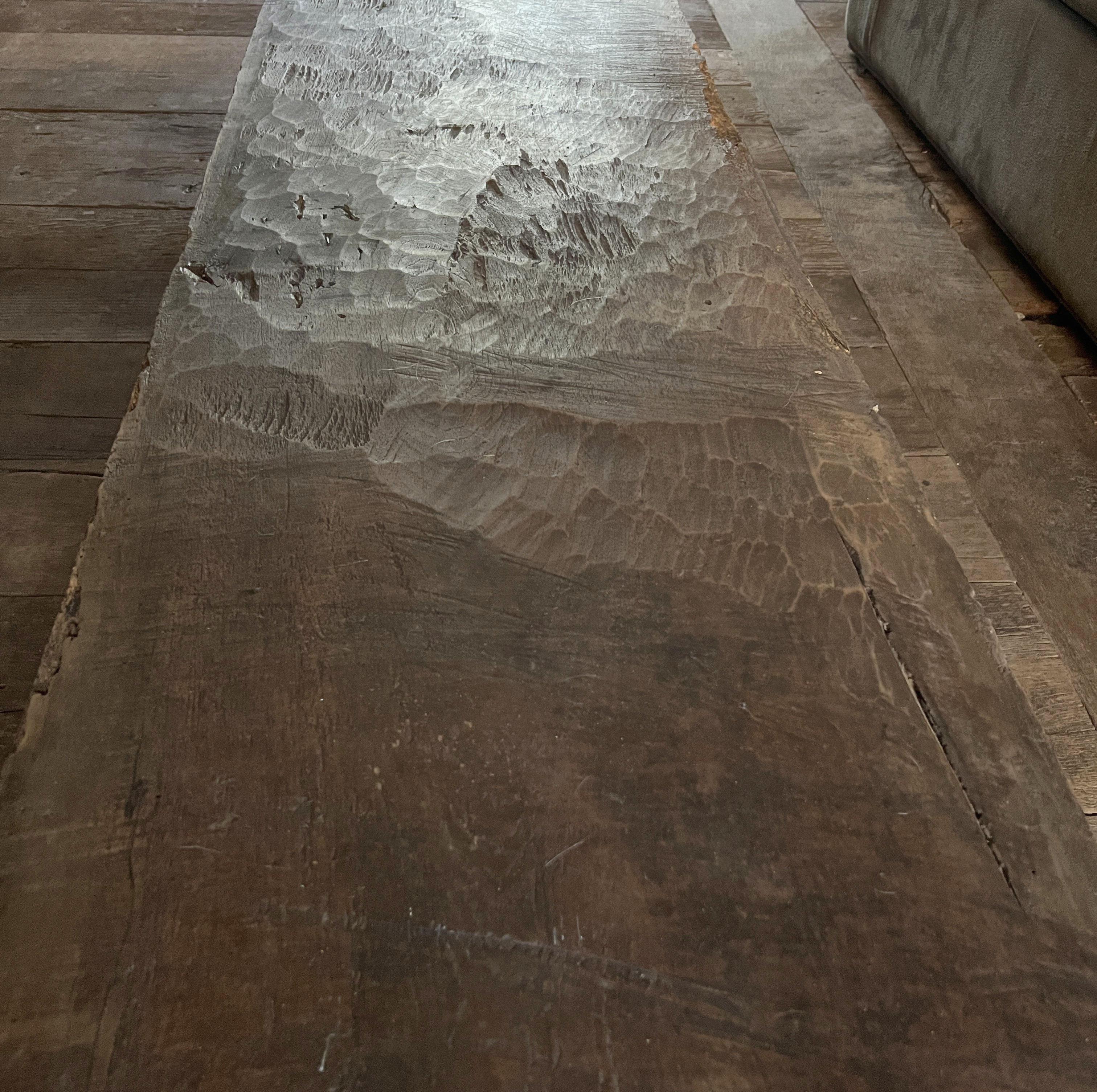 Hand-Crafted Wabi Organic Coffeetable with long One Slab 19th Century Walnut top.Top