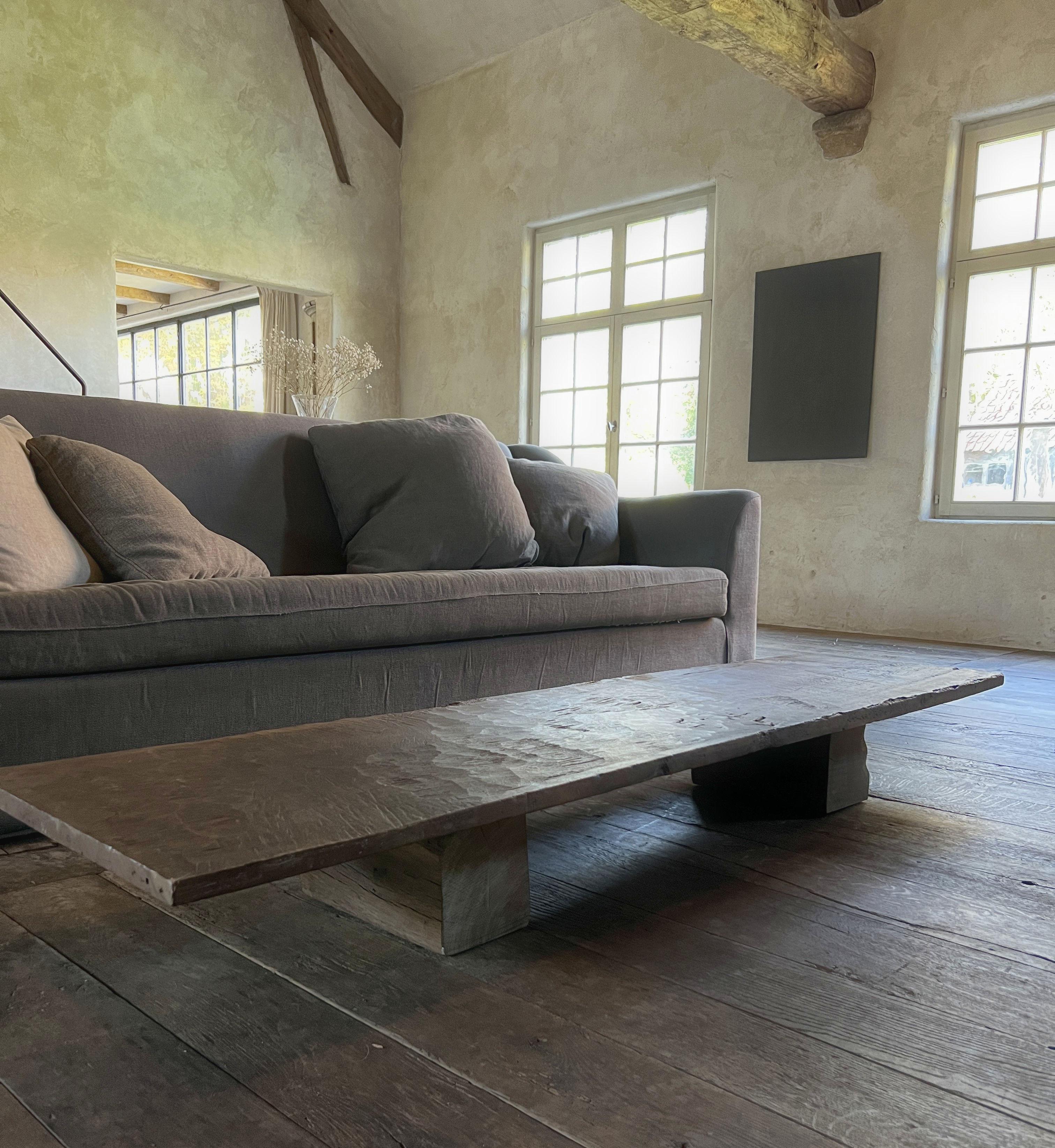 Wabi Organic Coffeetable with long One Slab 19th Century Walnut top.Top 1