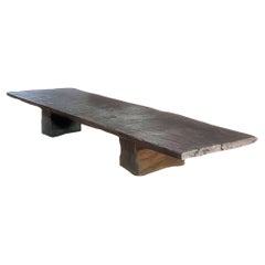 Wabi Organic Coffeetable with long One Slab 19th Century Walnut top.Top