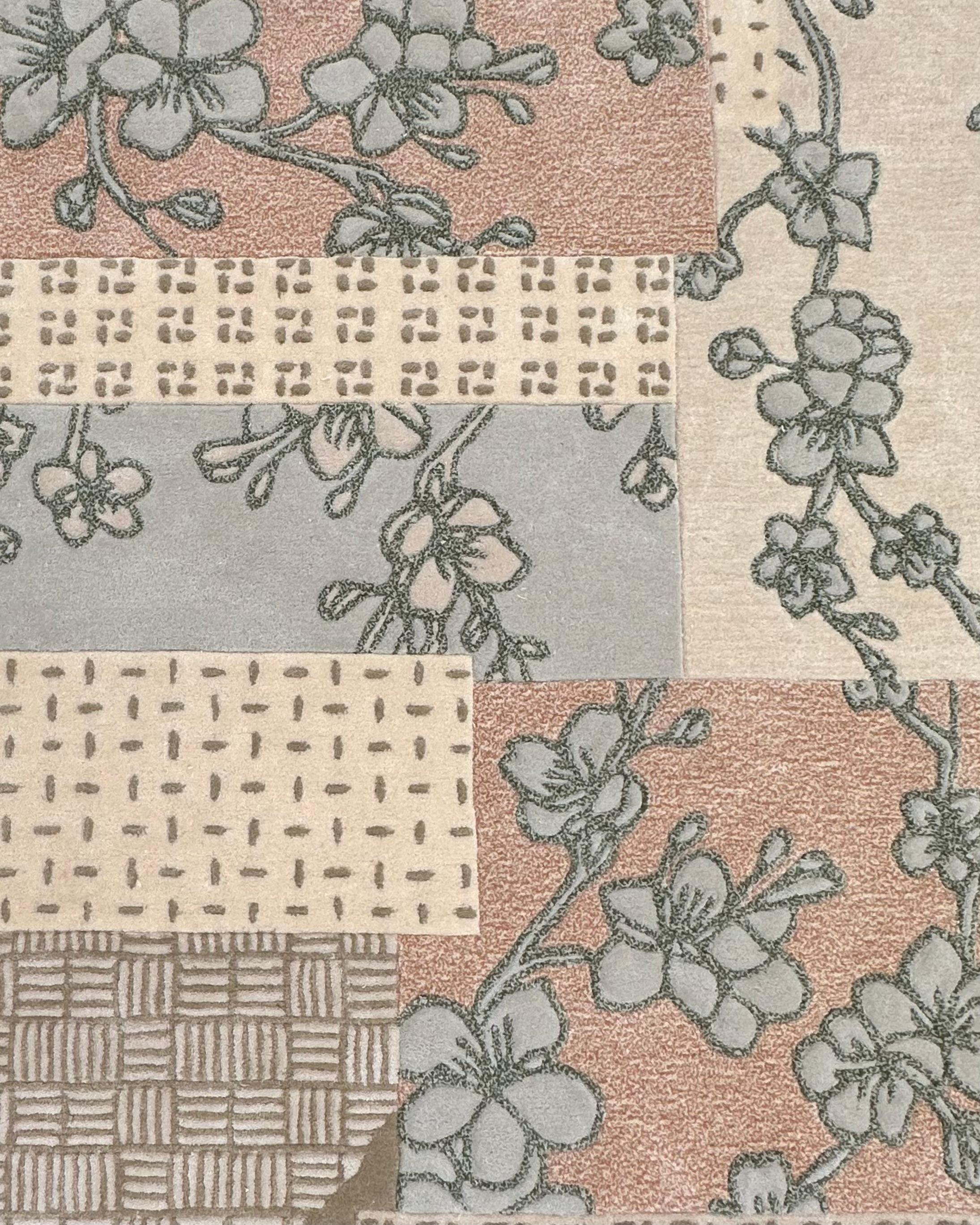 Anglo-Japanese Wabi Patch Japandi Style Rug by RAG home For Sale