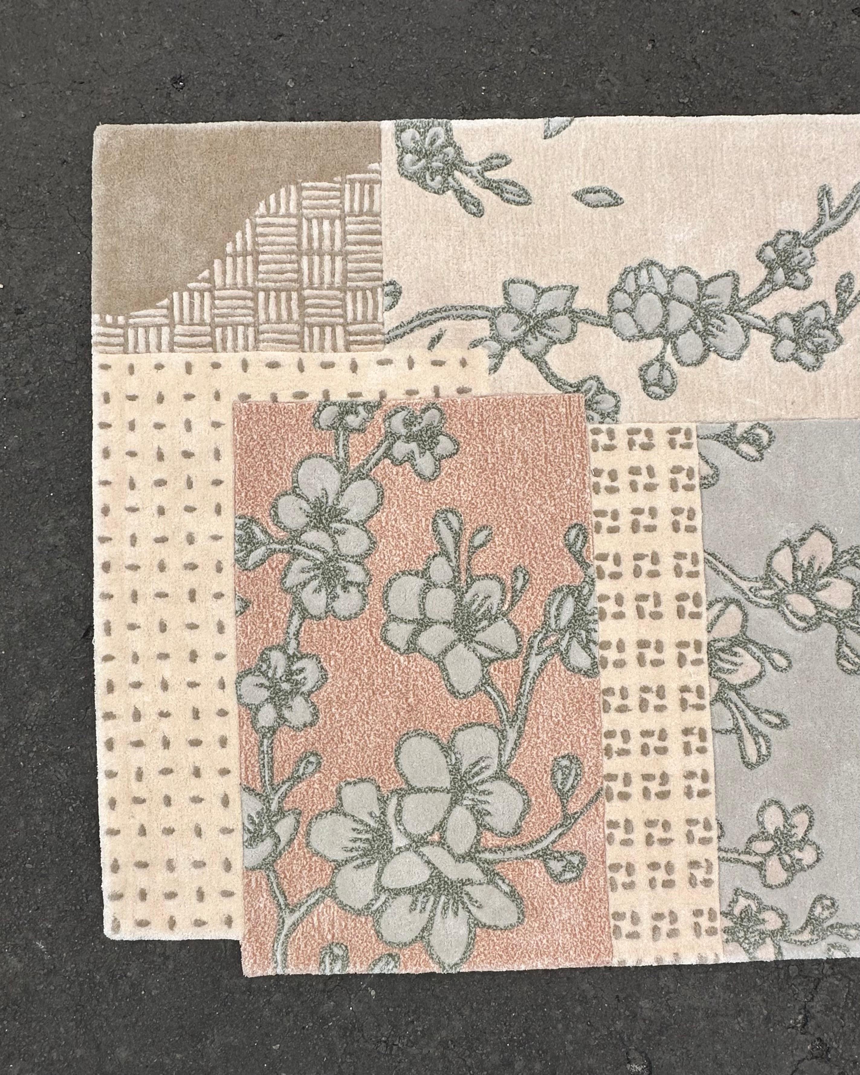 Hand-Crafted Wabi Patch Japandi Style Rug by RAG home For Sale