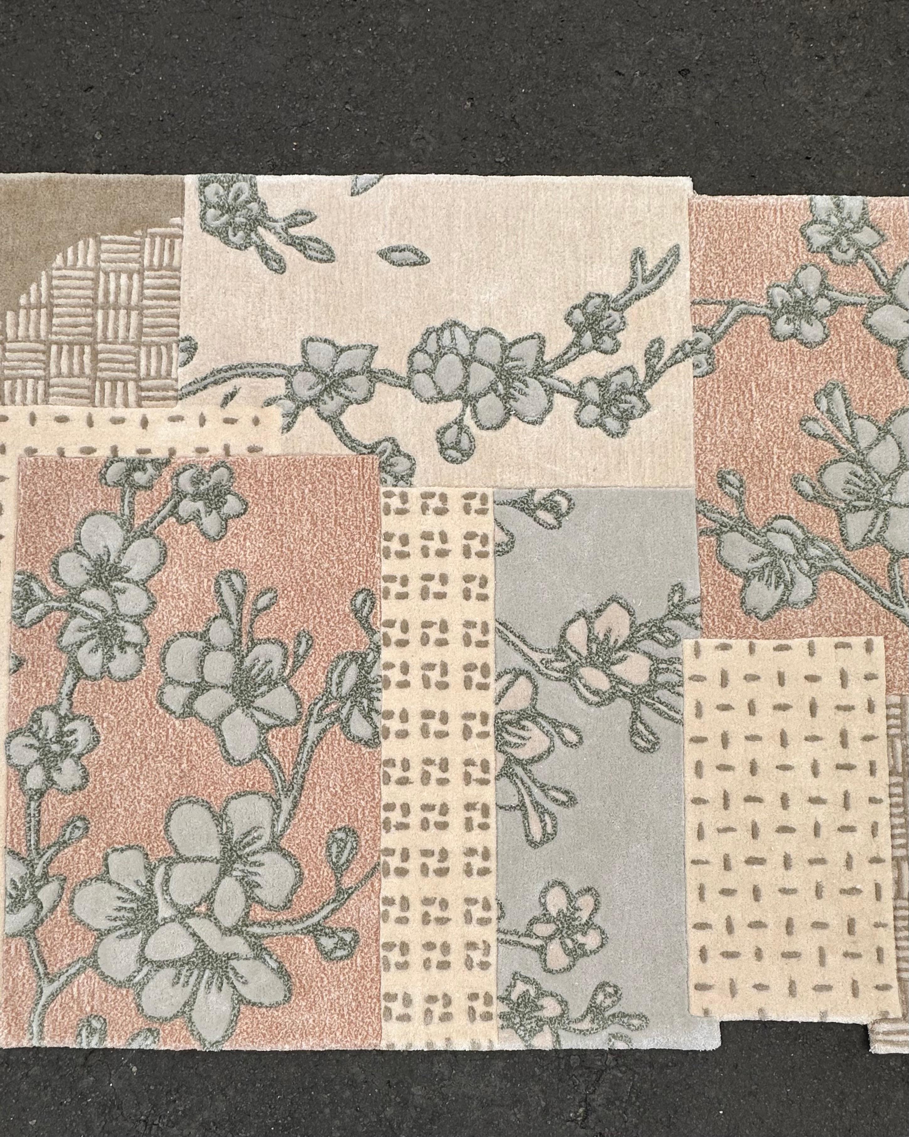 Contemporary Wabi Patch Japandi Style Rug by RAG home For Sale