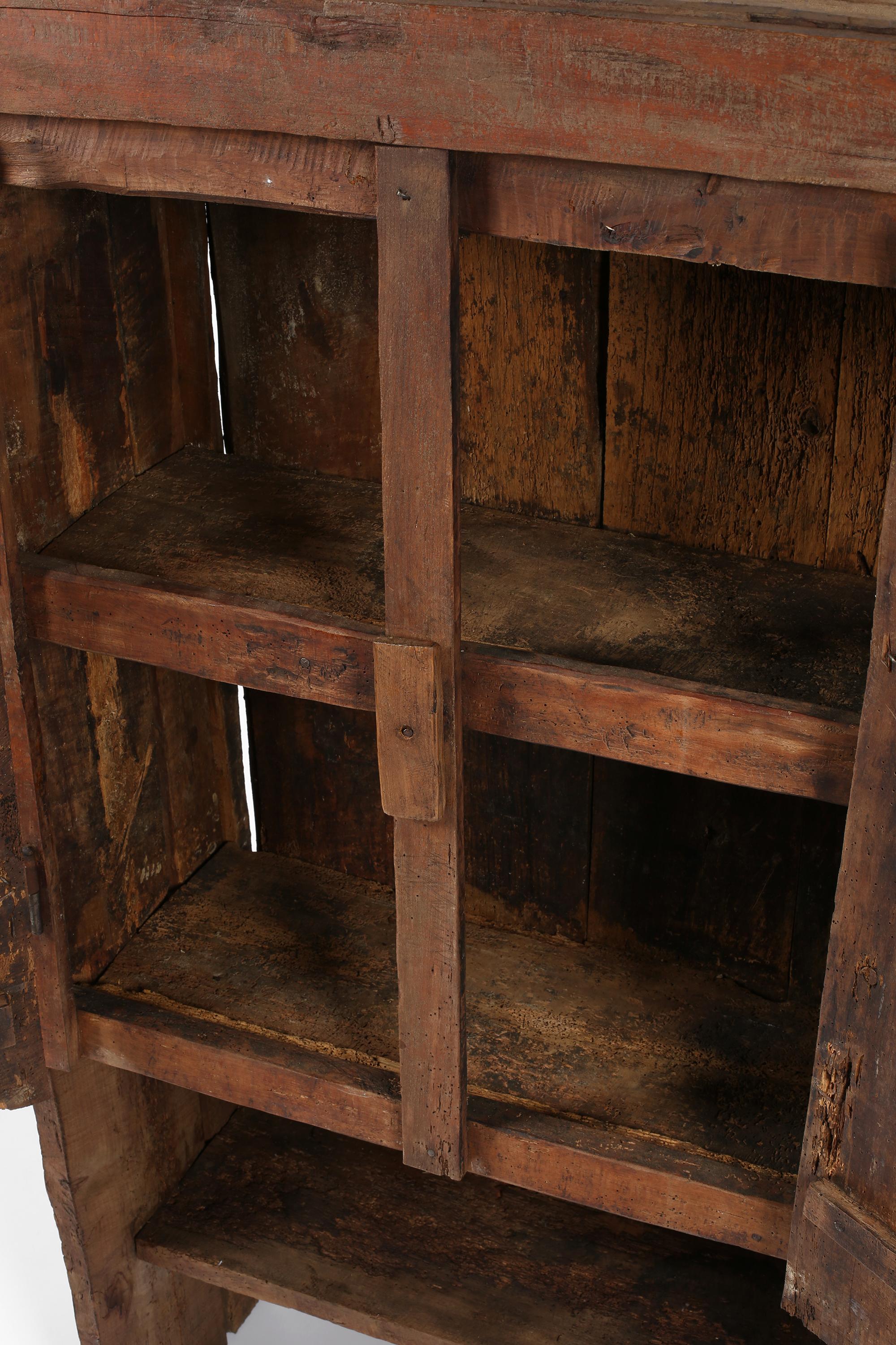 Wabi-Sabi 18th Century Primitive Carpathian Mountain Cupboard Rustic Farmhouse For Sale 1