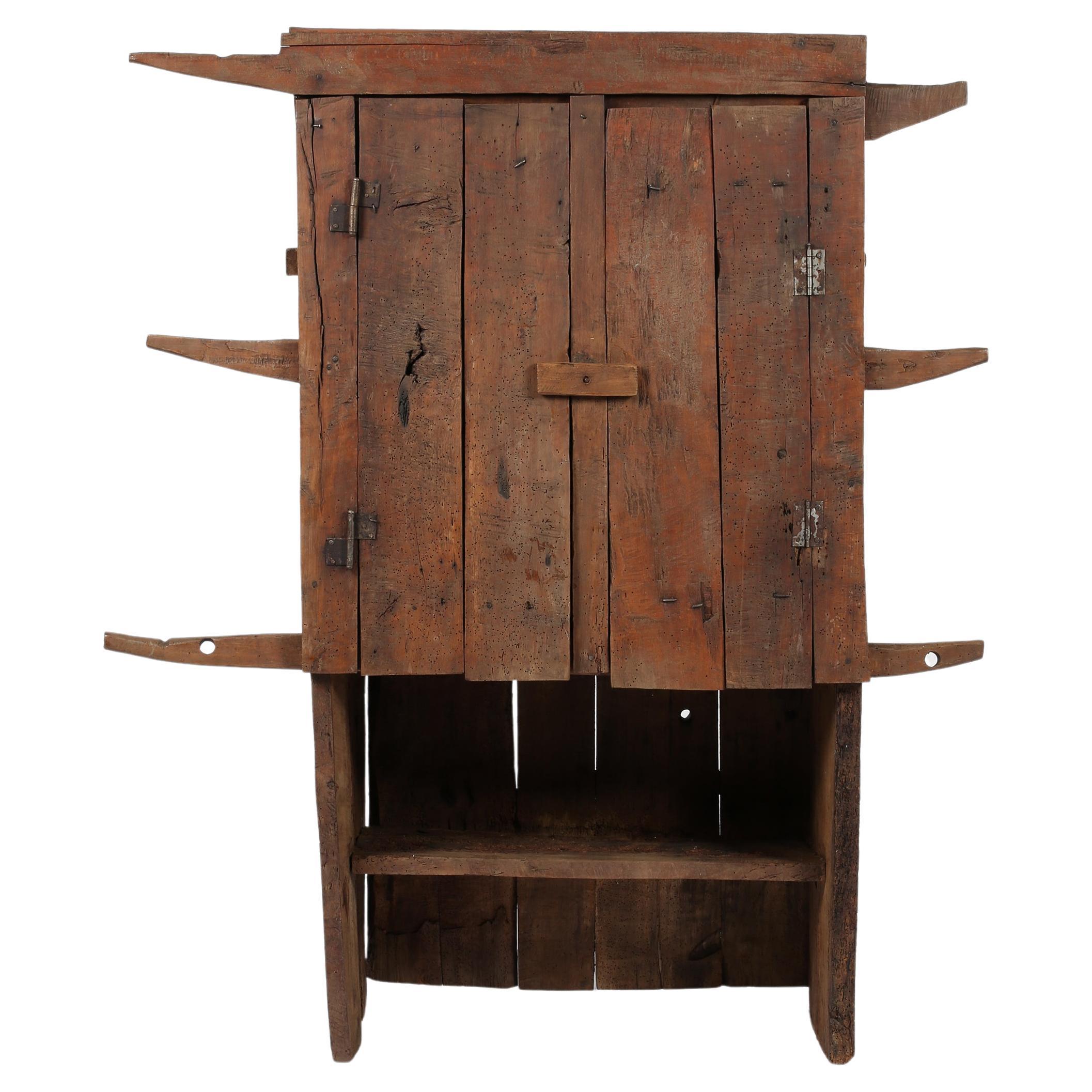 Wabi-Sabi 18th Century Primitive Carpathian Mountain Cupboard Rustic Farmhouse For Sale