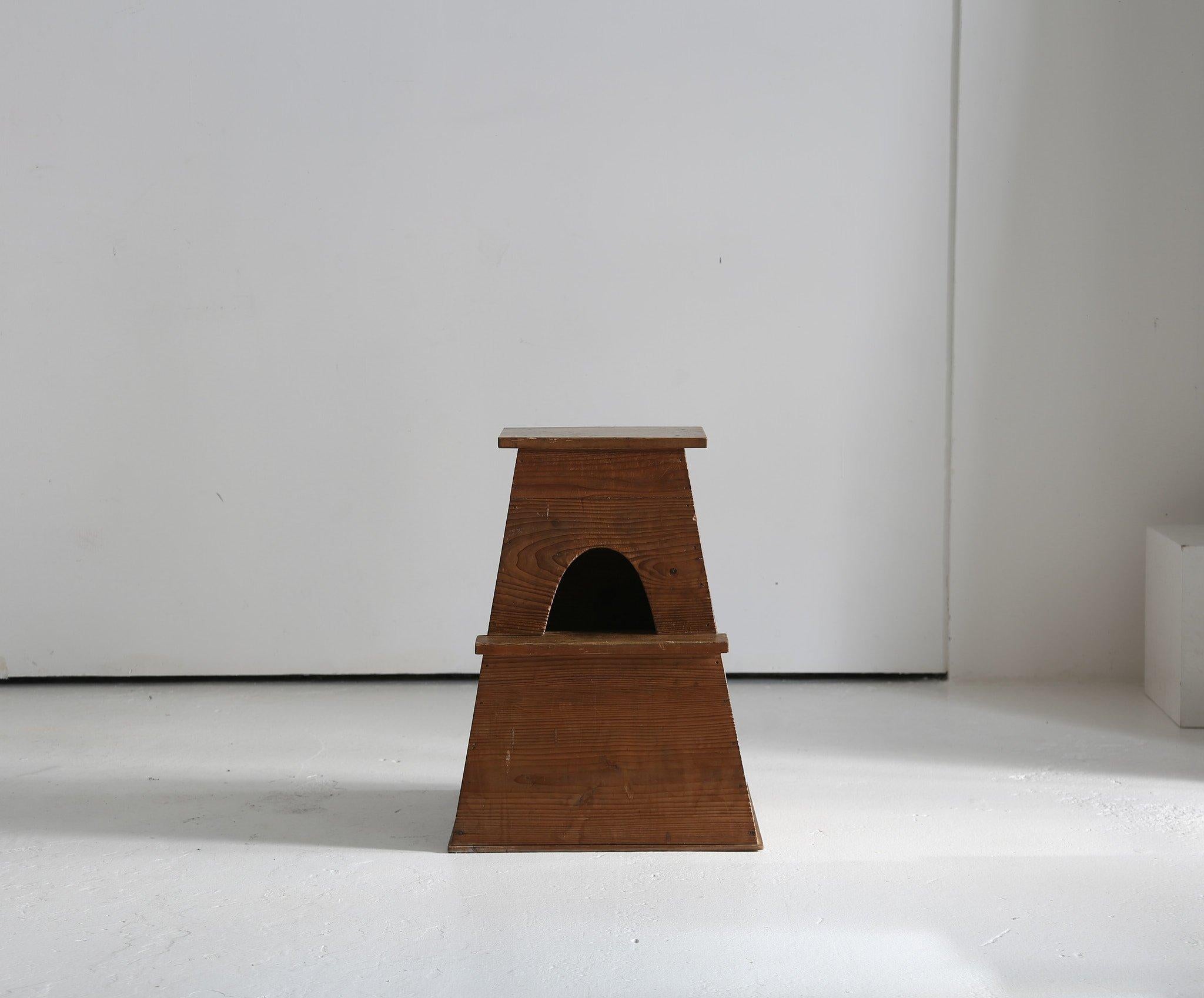 Minimalist Wabi Sabi 1960s Japanese Cedar Box Steps For Sale