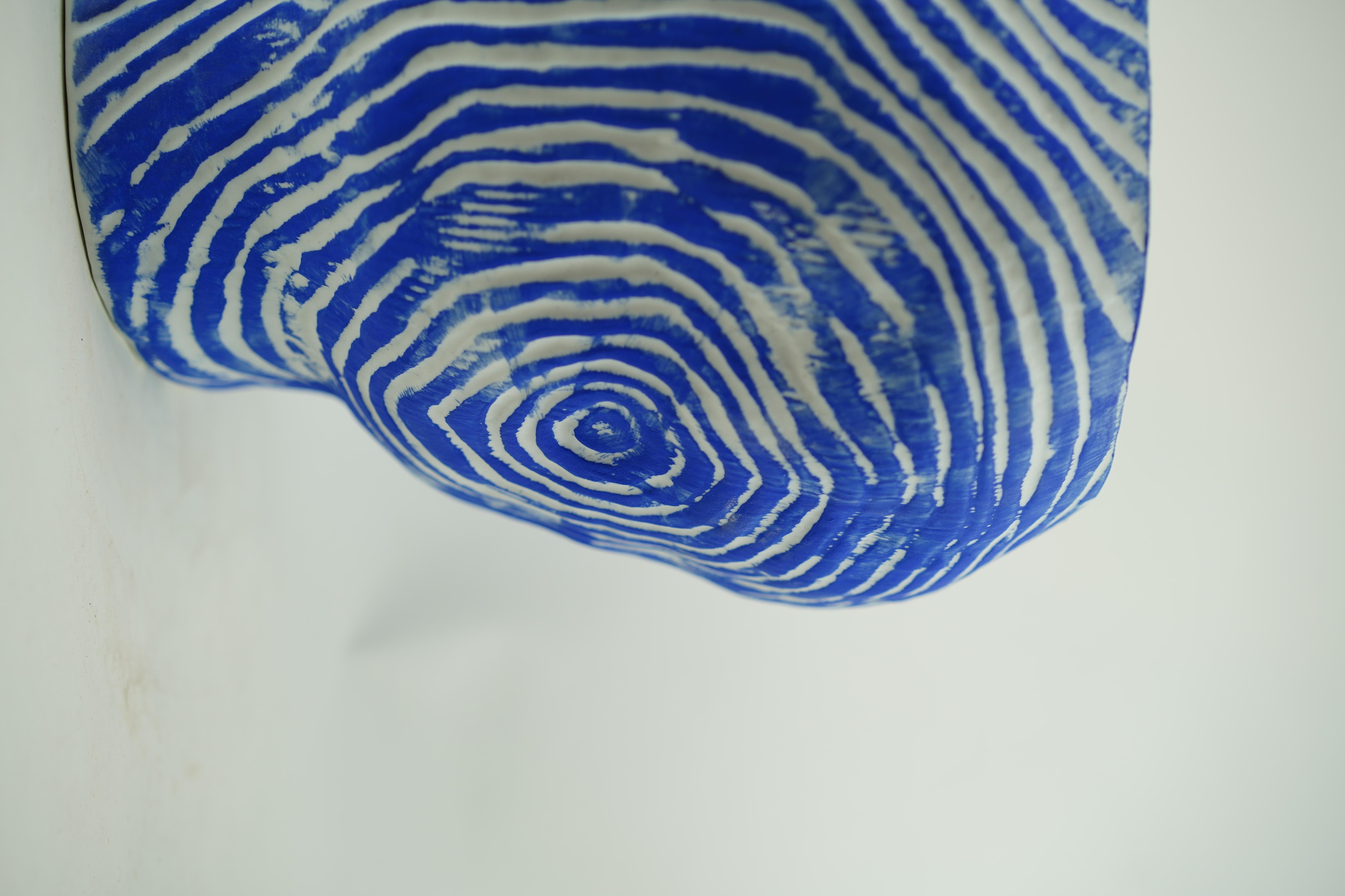 Wabi Sabi Awakening Spiral Vase, Available in Blue or Black For Sale 6