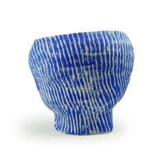 Wabi Sabi Awakening Spiral Vase, Available in Blue or Black