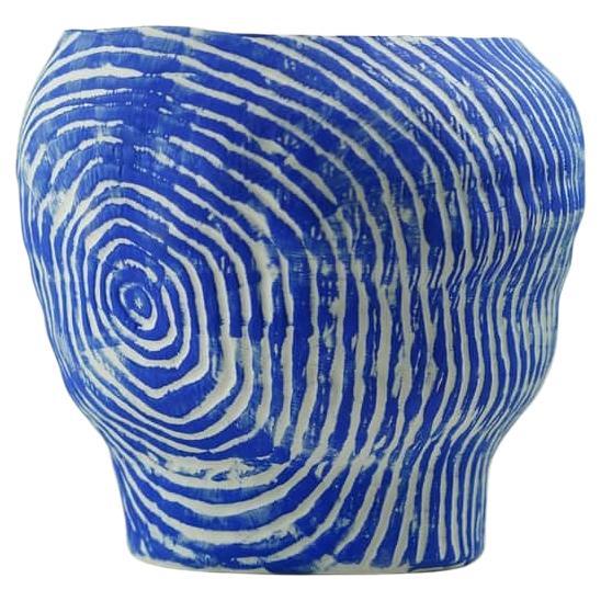 Wabi Sabi Awakening Spiral Vase, Available in Blue or Black For Sale