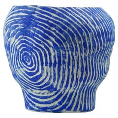 Wabi Sabi Awakening Spiral Vase, Available in Blue or Black