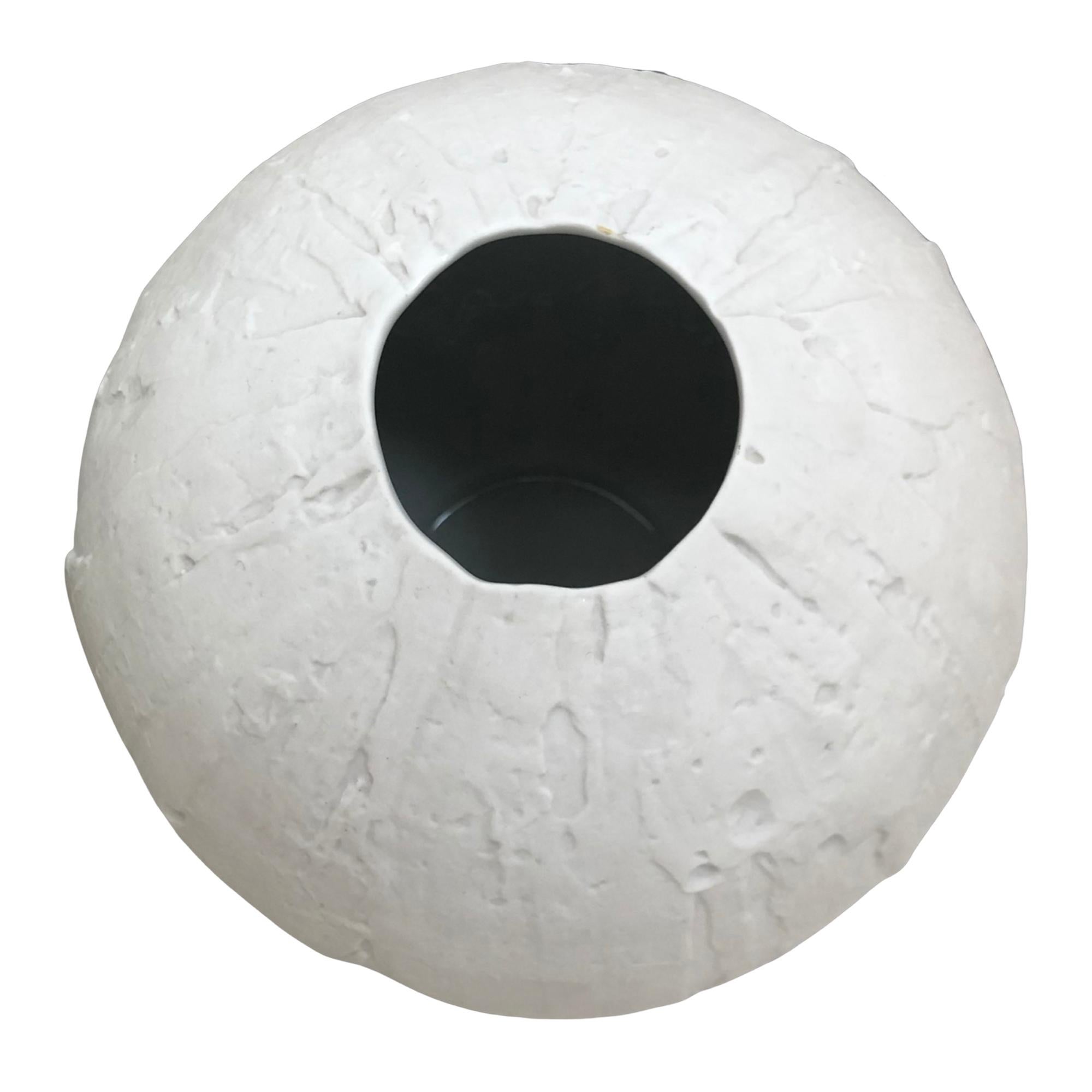 Earthenware Wabi Sabi Bisqué Porcelain “Moon” Vase – HUTSCHENREUTHER 1970’s For Sale