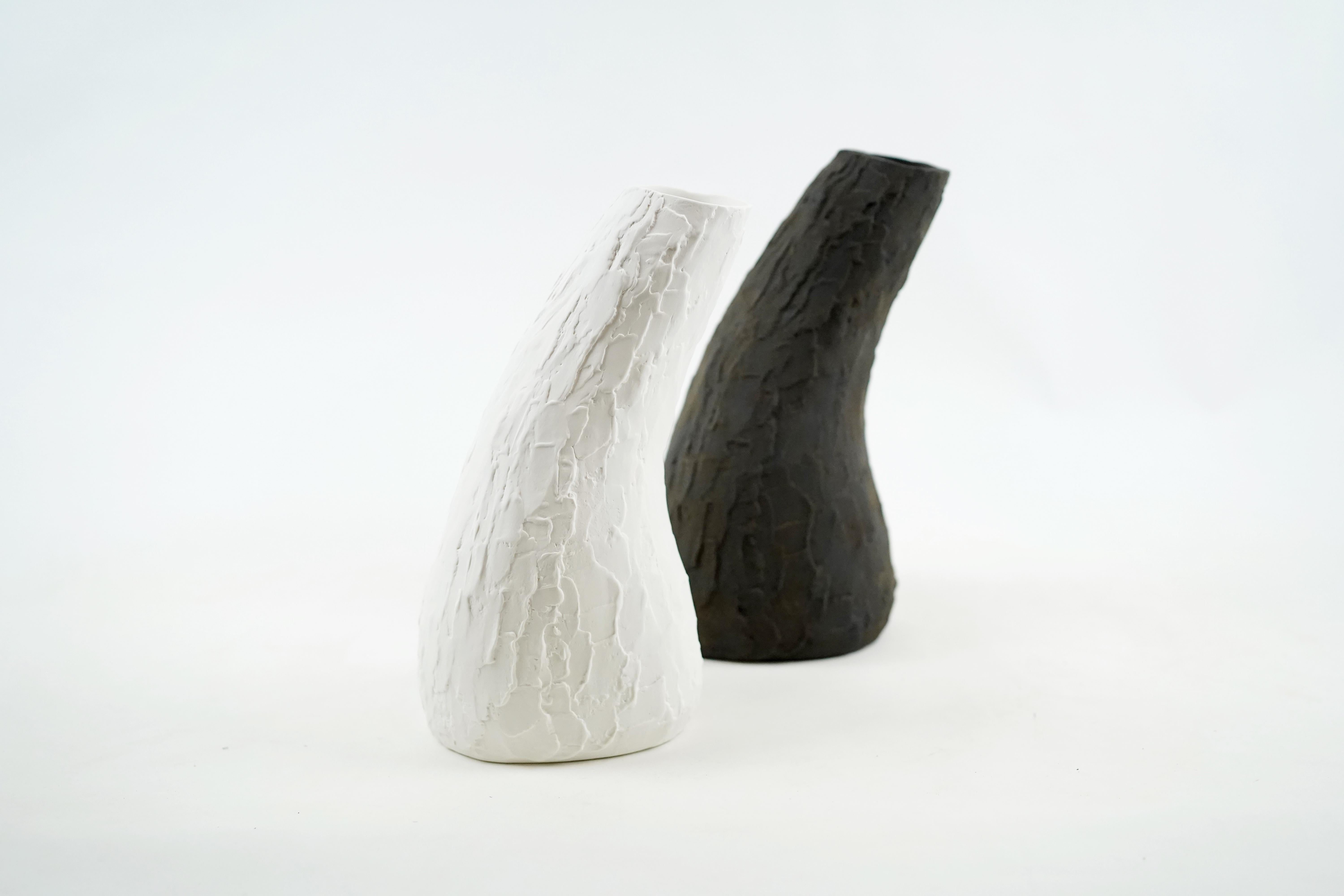 Contemporary Wabi Sabi Bow Ceramic Vase For Sale