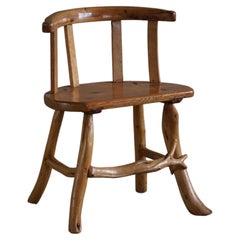 Wabi Sabi Chair in Solid Pine, Handcrafted by a Swedish Cabinetmaker, 1950s