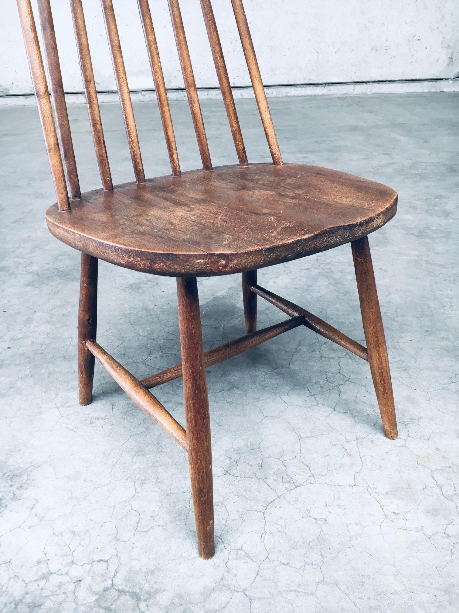 Wabi Sabi Design Oak Spindle Back Chairs, France 1940's For Sale 13