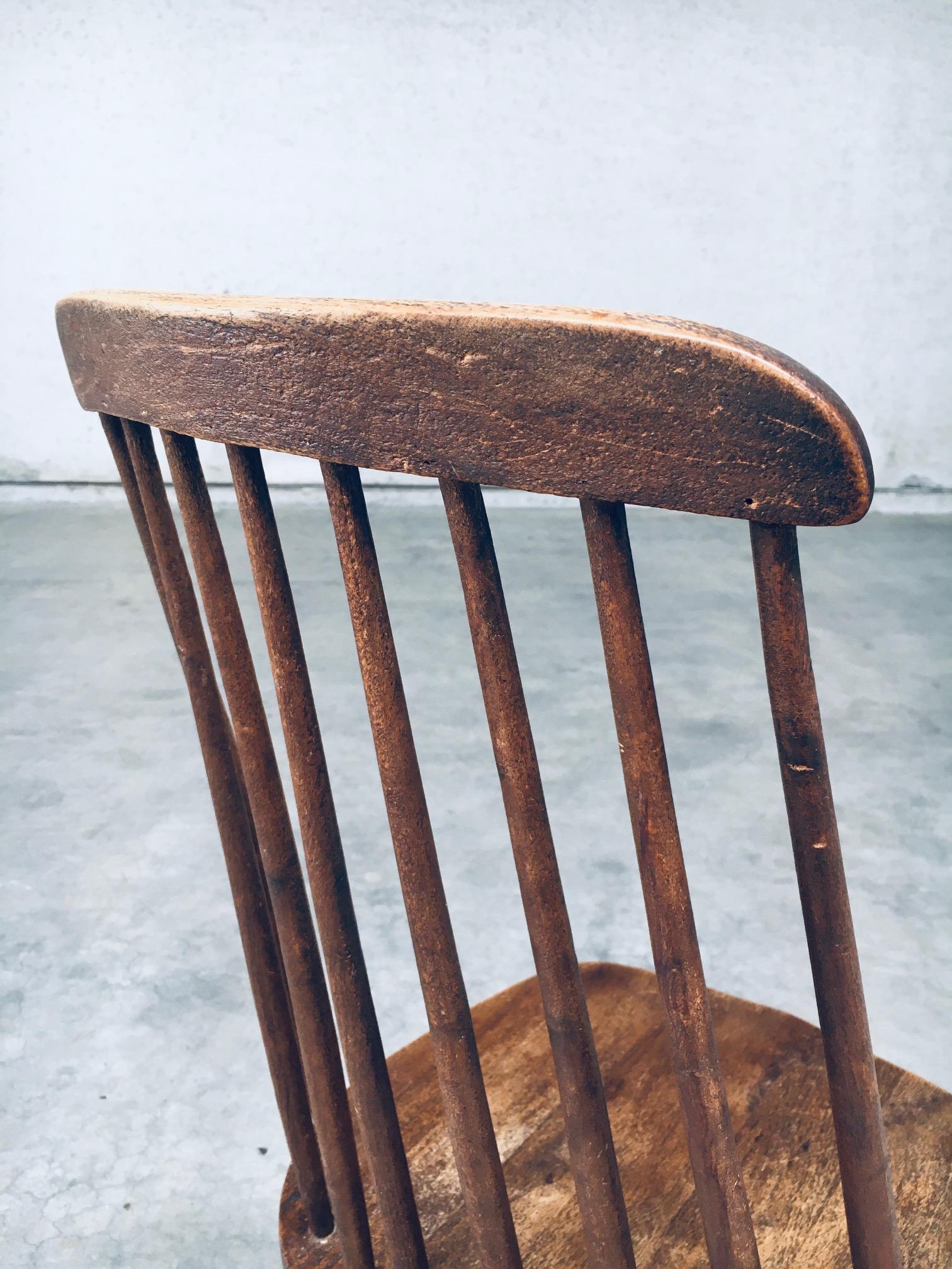 Wabi Sabi Design Oak Spindle Back Chairs, France 1940's For Sale 14