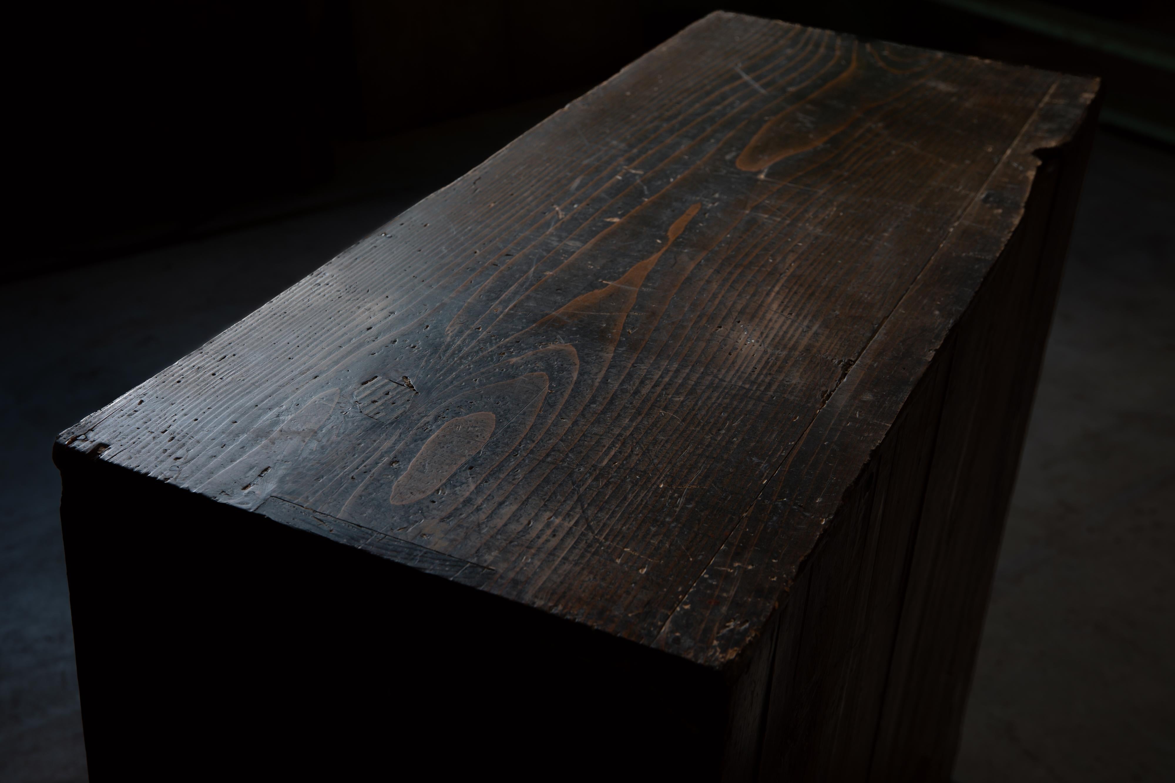 Japanische Wabi sabi dougu Kusuri Tansu, Werkzeug-Medizinkommode, Edo-Kommode, 19. Jahrhundert im Angebot 5