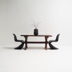 “Wabi Sabi” Dutch Farmhouse Trestle Table in Solid Oak