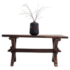 "Wabi Sabi" Mesa de caballete de granja holandesa en roble macizo