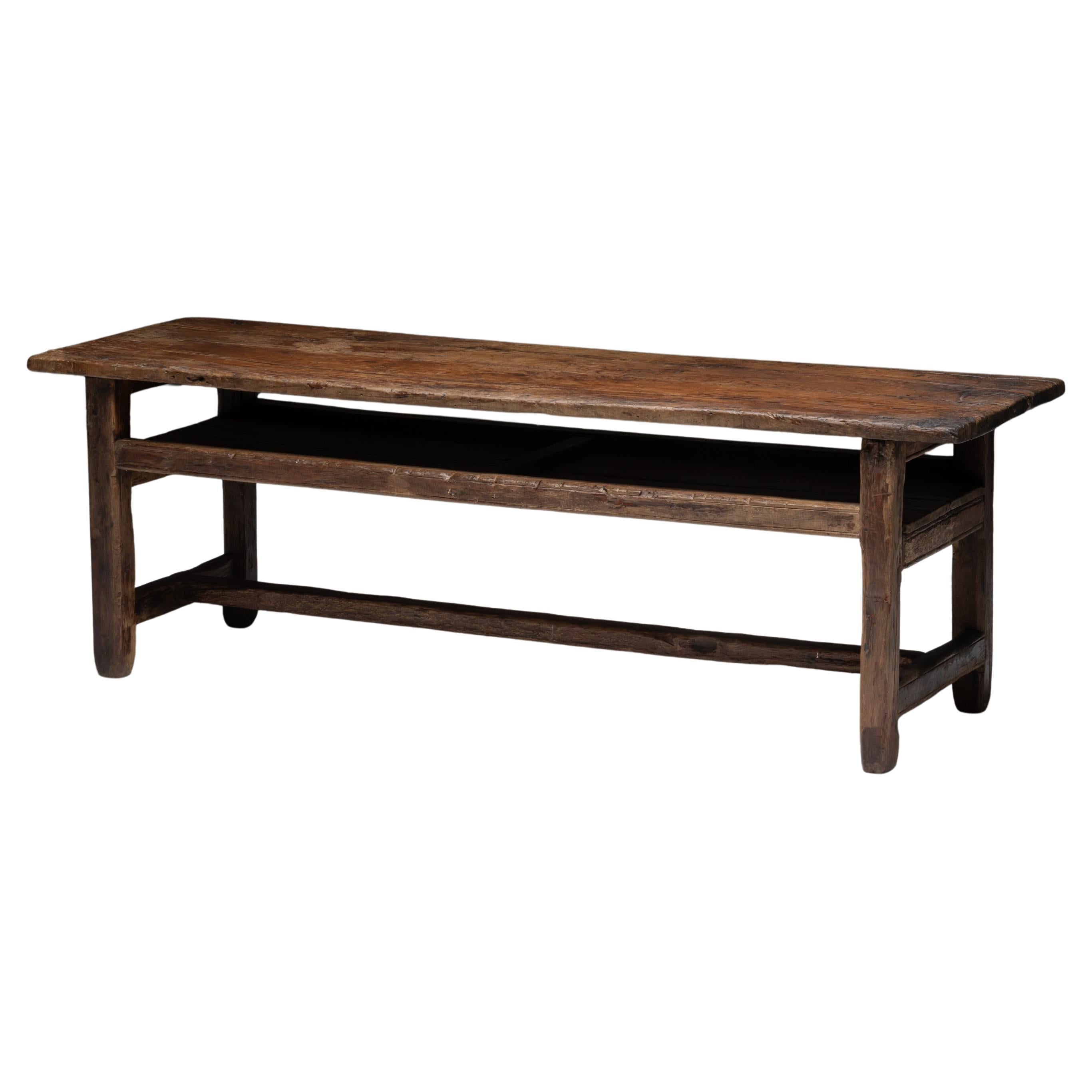 Wabi Sabi Farmhouse Worktable, France, 19th Century