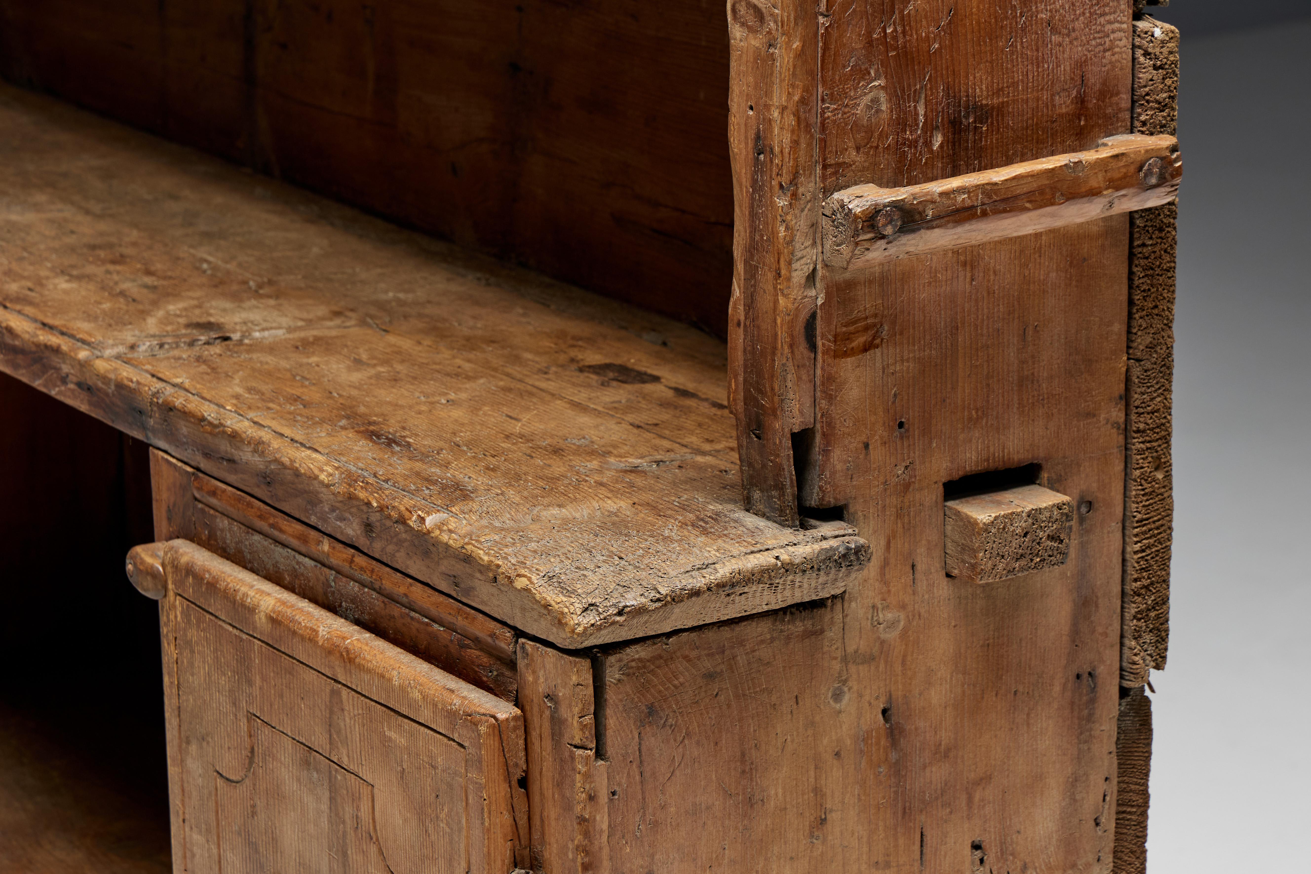 Wabi Sabi Folk Art Dresser, France, Early 19th Century 6