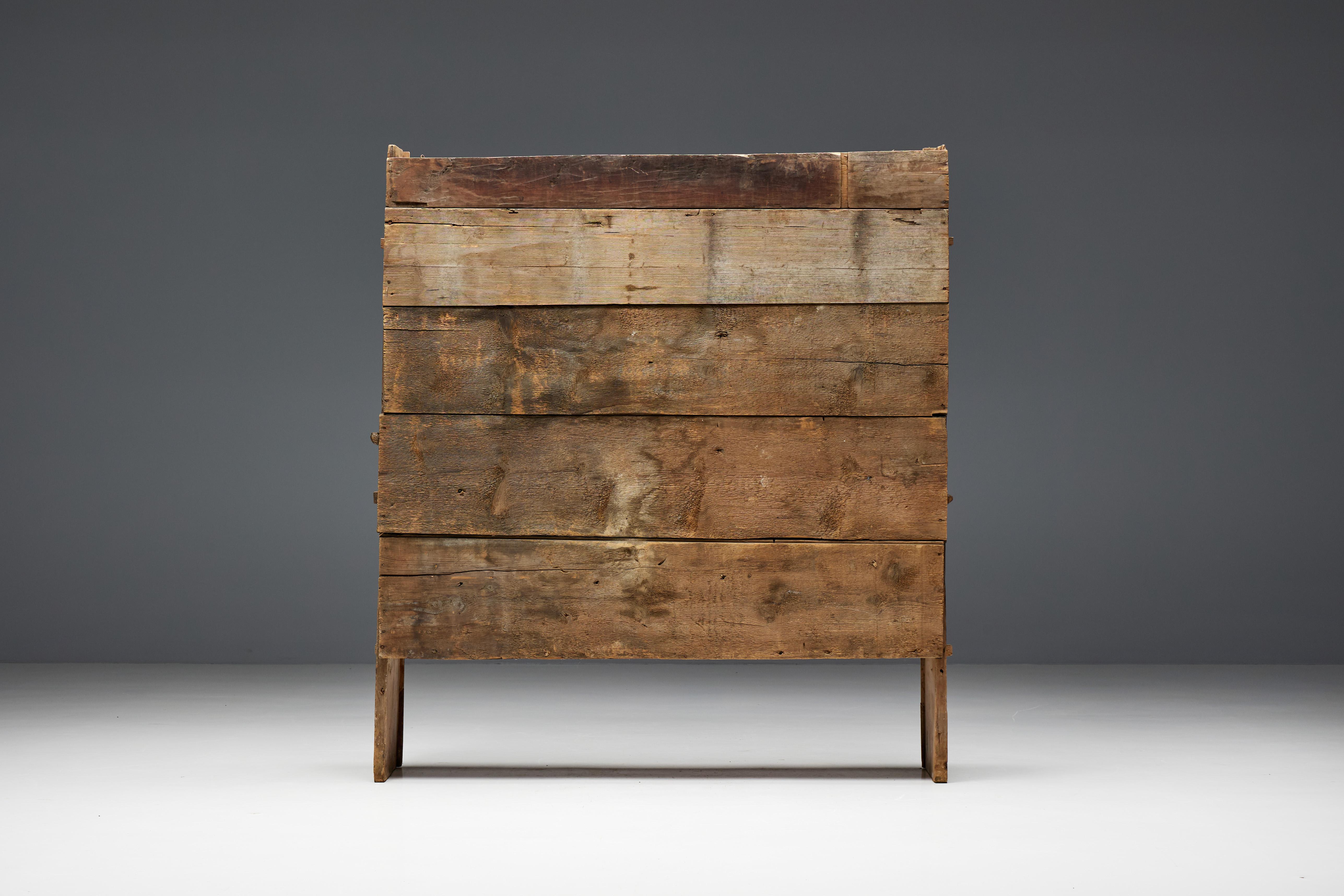 Wabi Sabi Folk Art Dresser, France, Early 19th Century 9