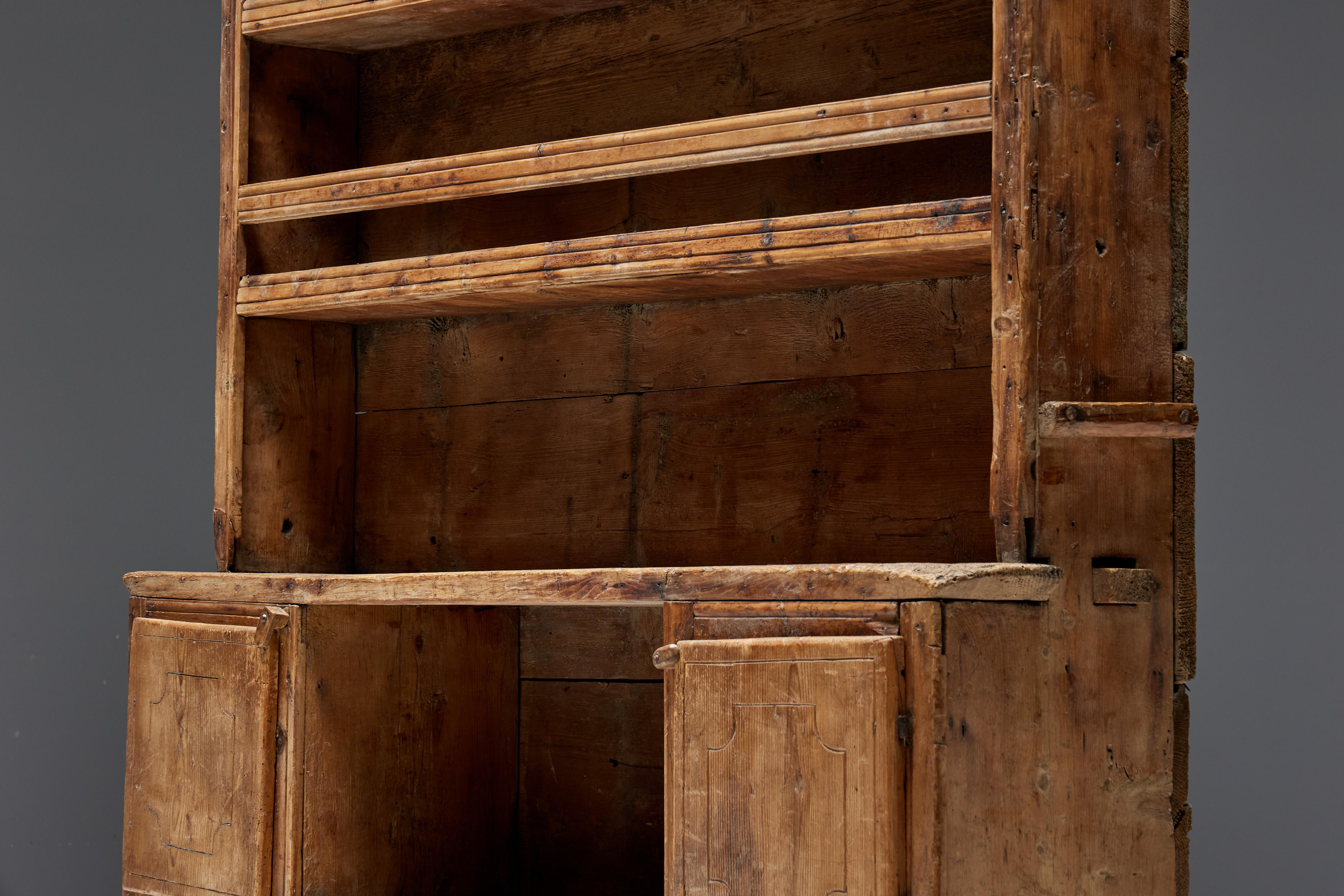 French Wabi Sabi Folk Art Dresser, France, Early 19th Century