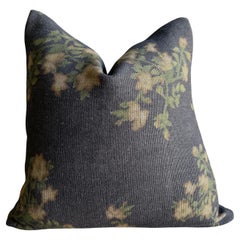 Wabi Sabi French Linen Roses Accent Pillow in Ocré