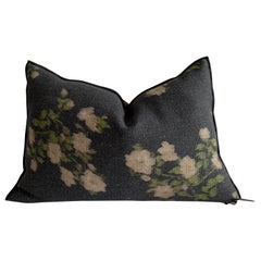 Wabi Sabi French Linen Roses Lumbar Pillow