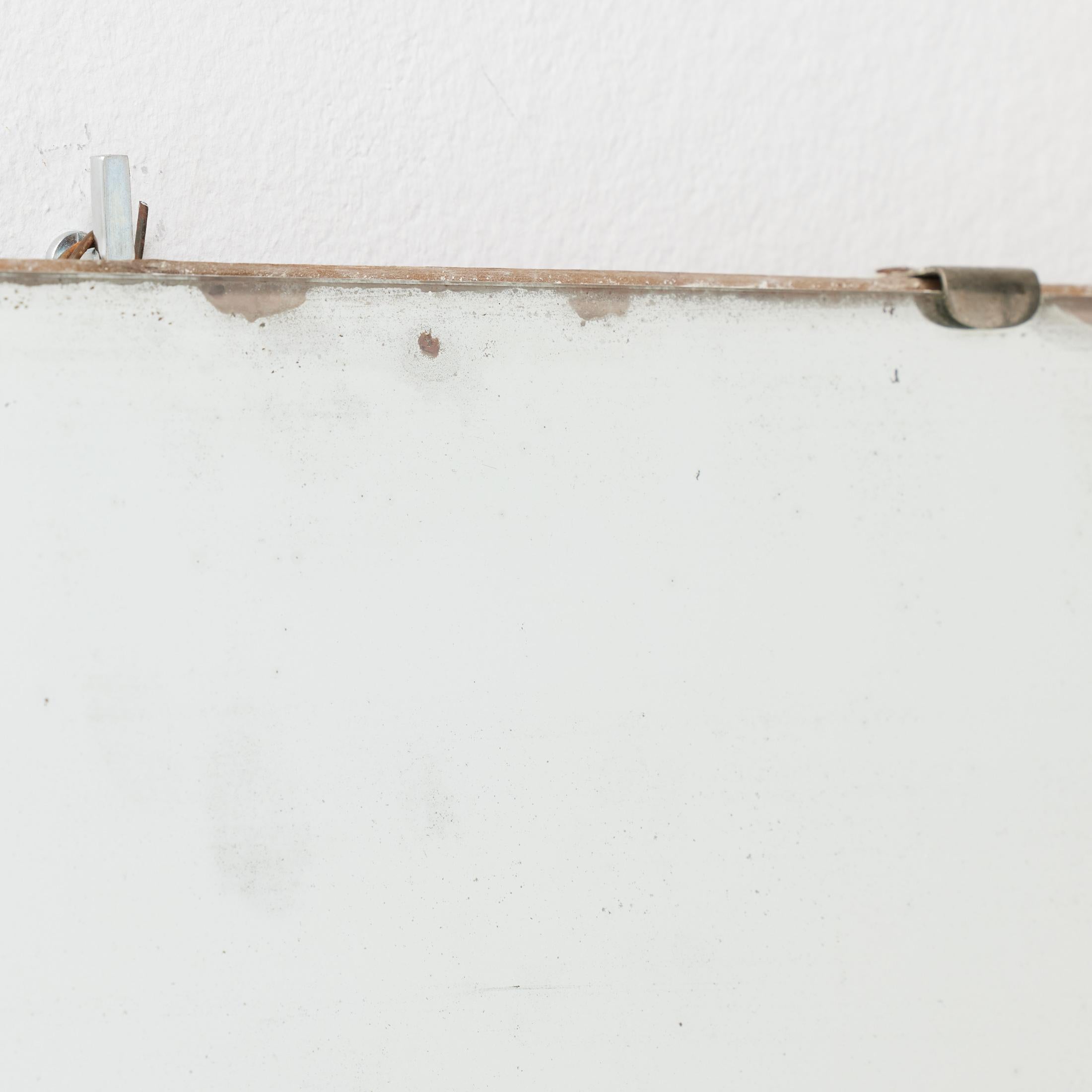 Wabi-Sabi French Rectangular Mirror with Raw Edges and Foxing, 1940 For Sale 3