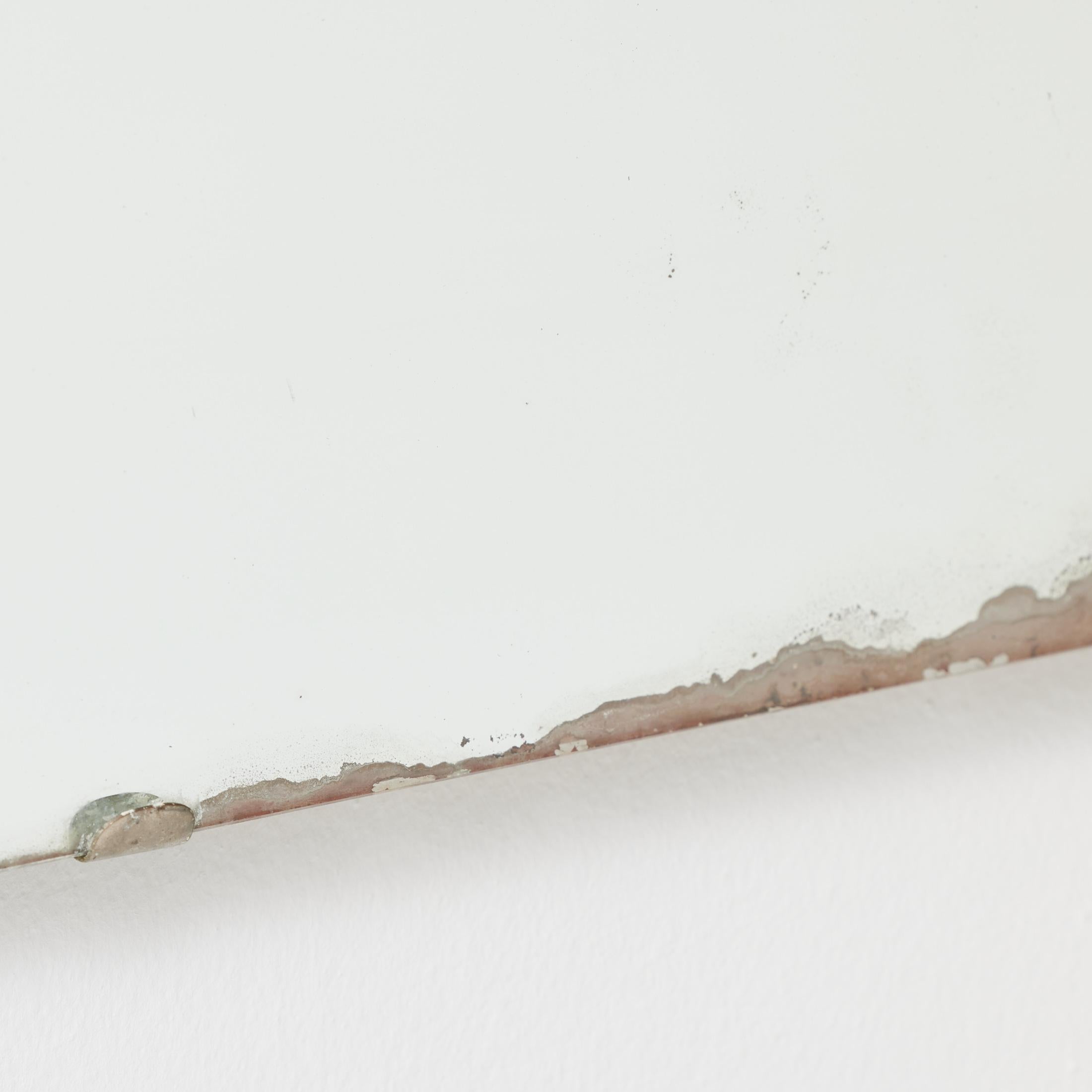 Wabi-Sabi French Rectangular Mirror with Raw Edges and Foxing, 1940 For Sale 4