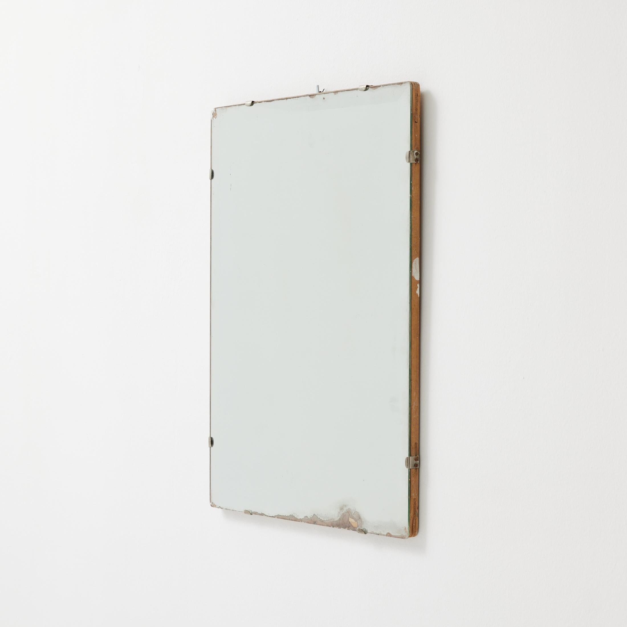 Wabi-Sabi French Rectangular Mirror with Raw Edges and Foxing, 1940 For Sale 5
