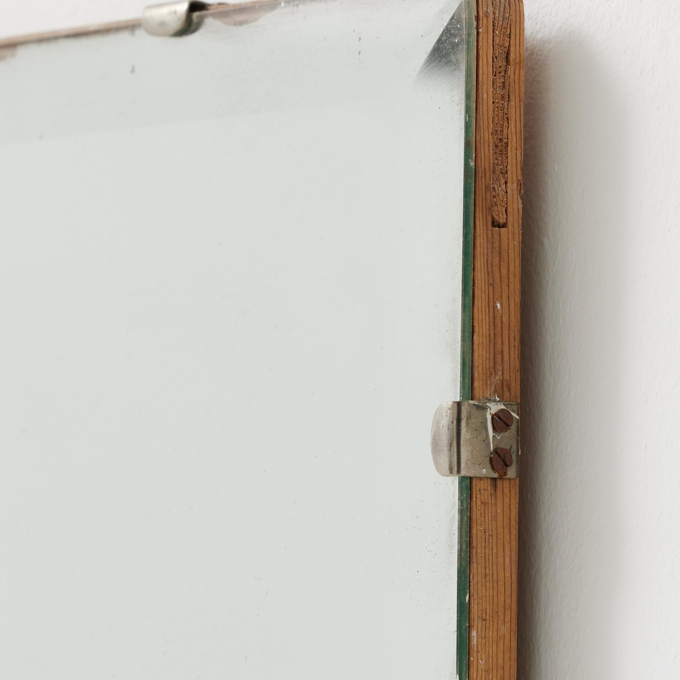 Wabi-Sabi French Rectangular Mirror with Raw Edges and Foxing, 1940 For Sale 6