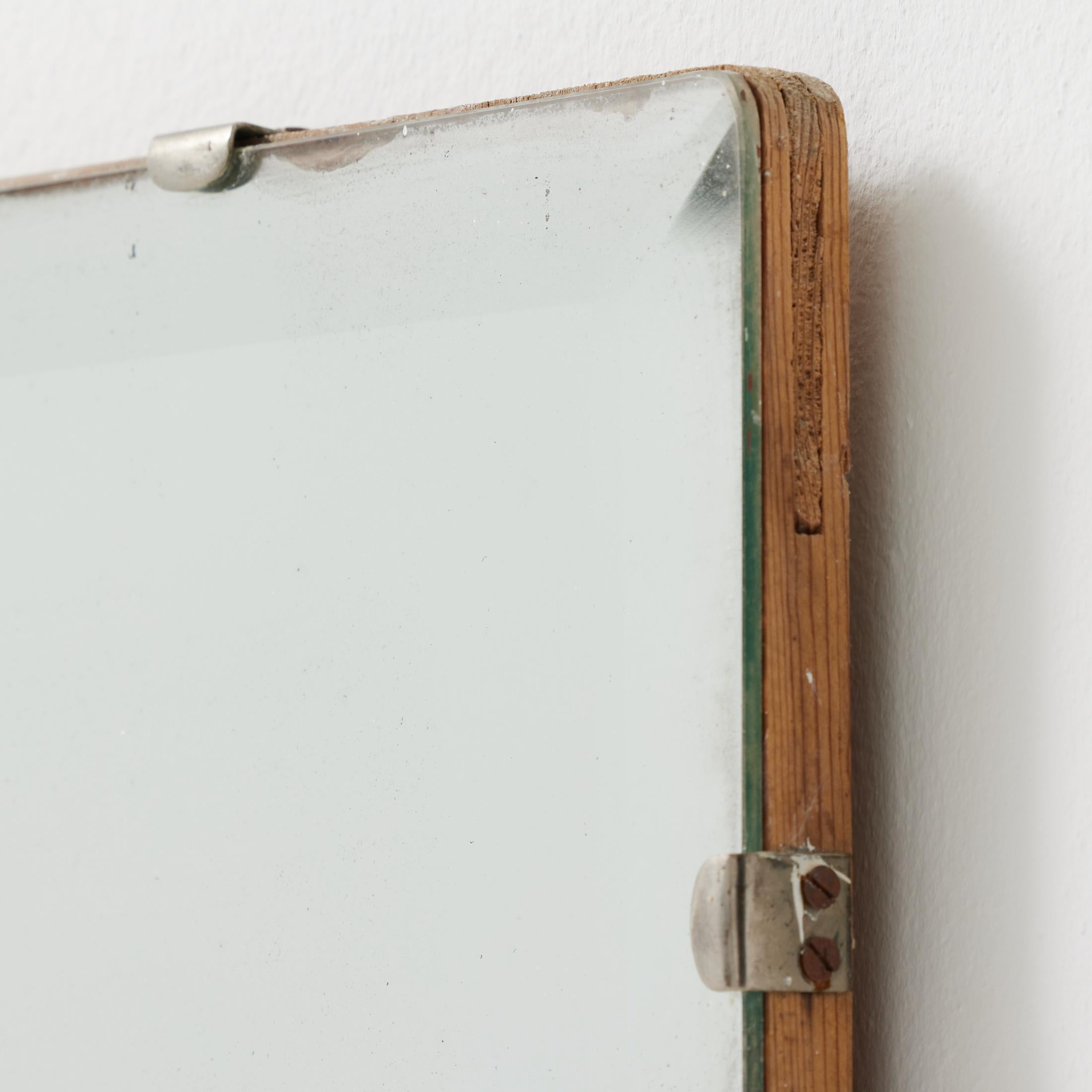 Wabi-Sabi French Rectangular Mirror with Raw Edges and Foxing, 1940 For Sale 7