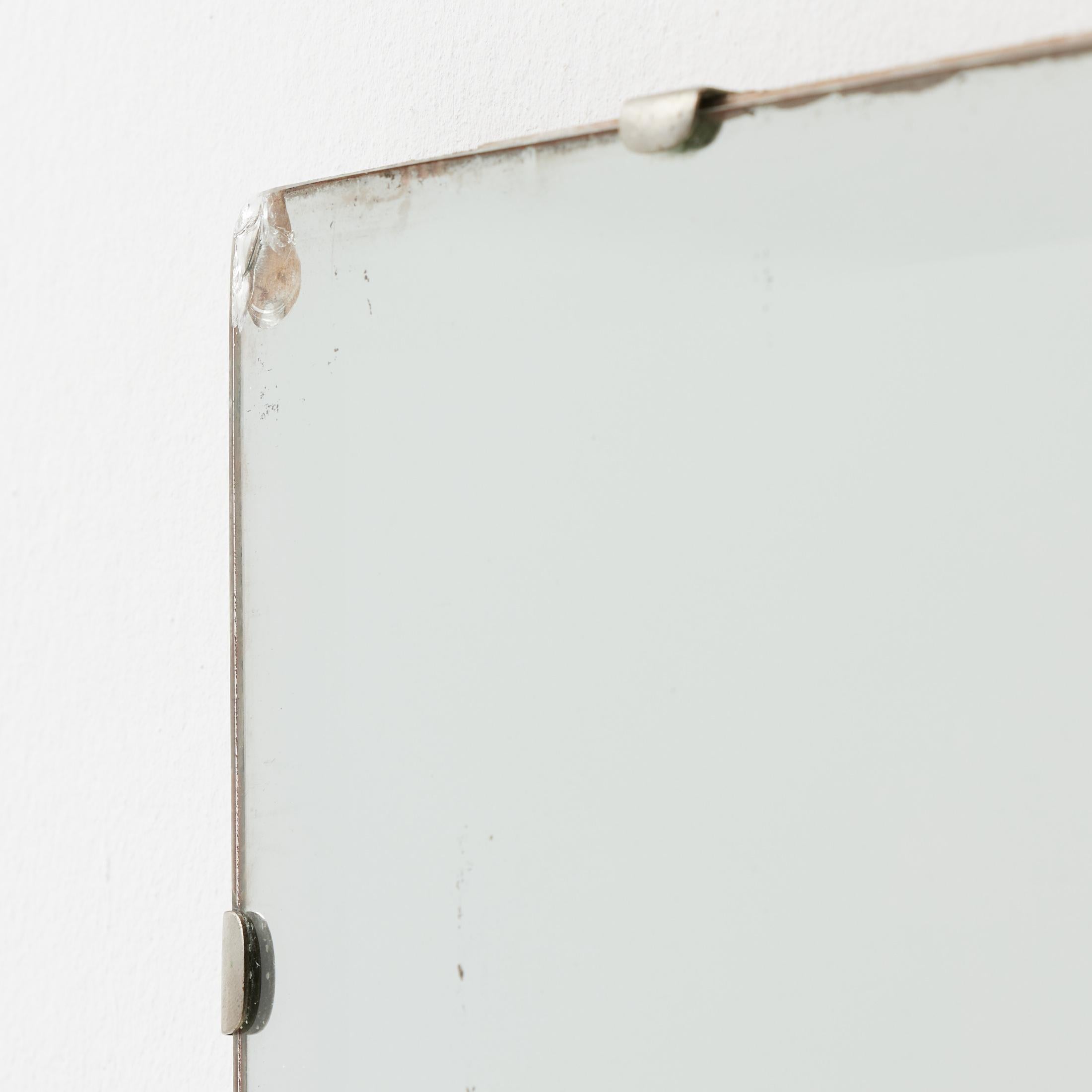 Wabi-Sabi French Rectangular Mirror with Raw Edges and Foxing, 1940 For Sale 8