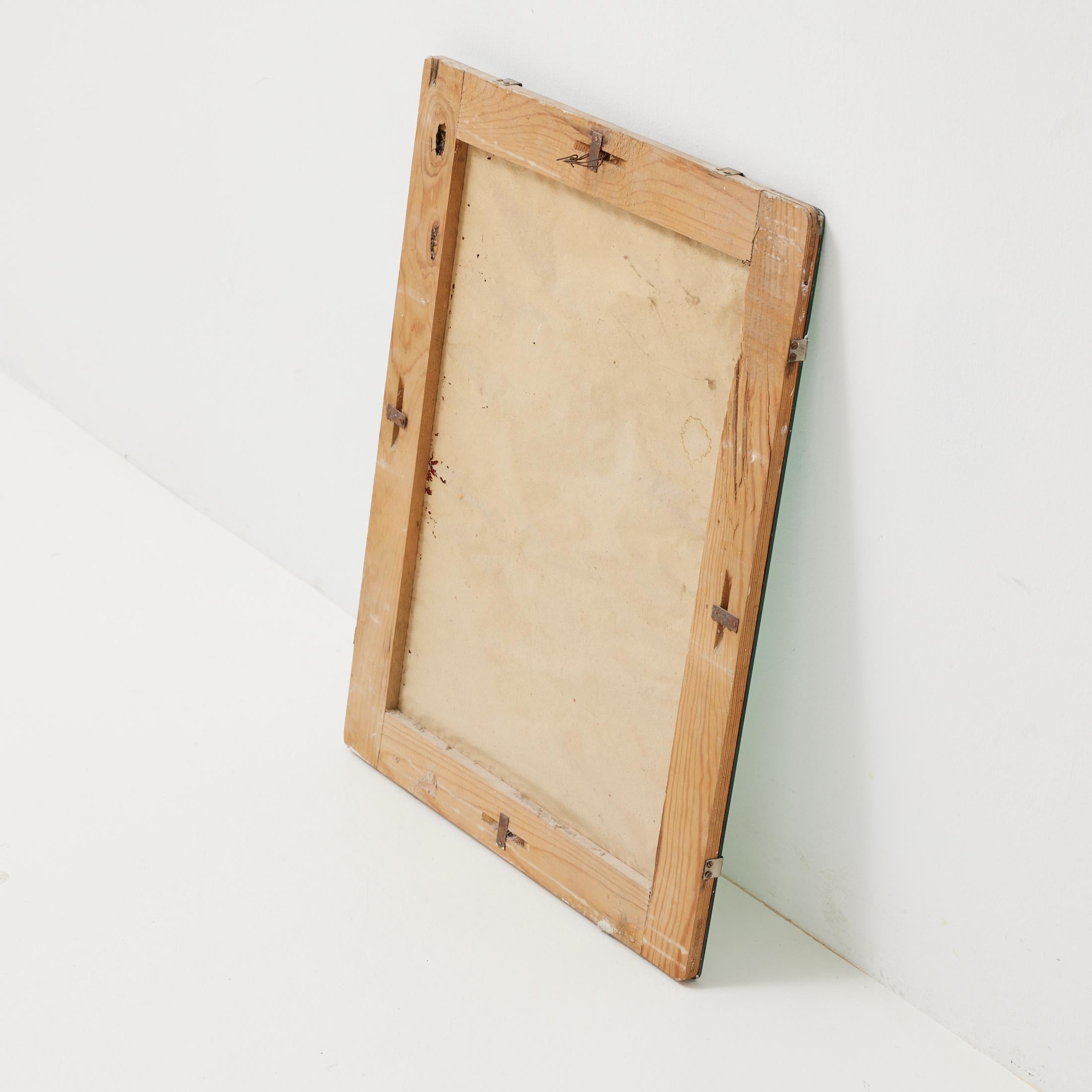 Wabi-Sabi French Rectangular Mirror with Raw Edges and Foxing, 1940 For Sale 9