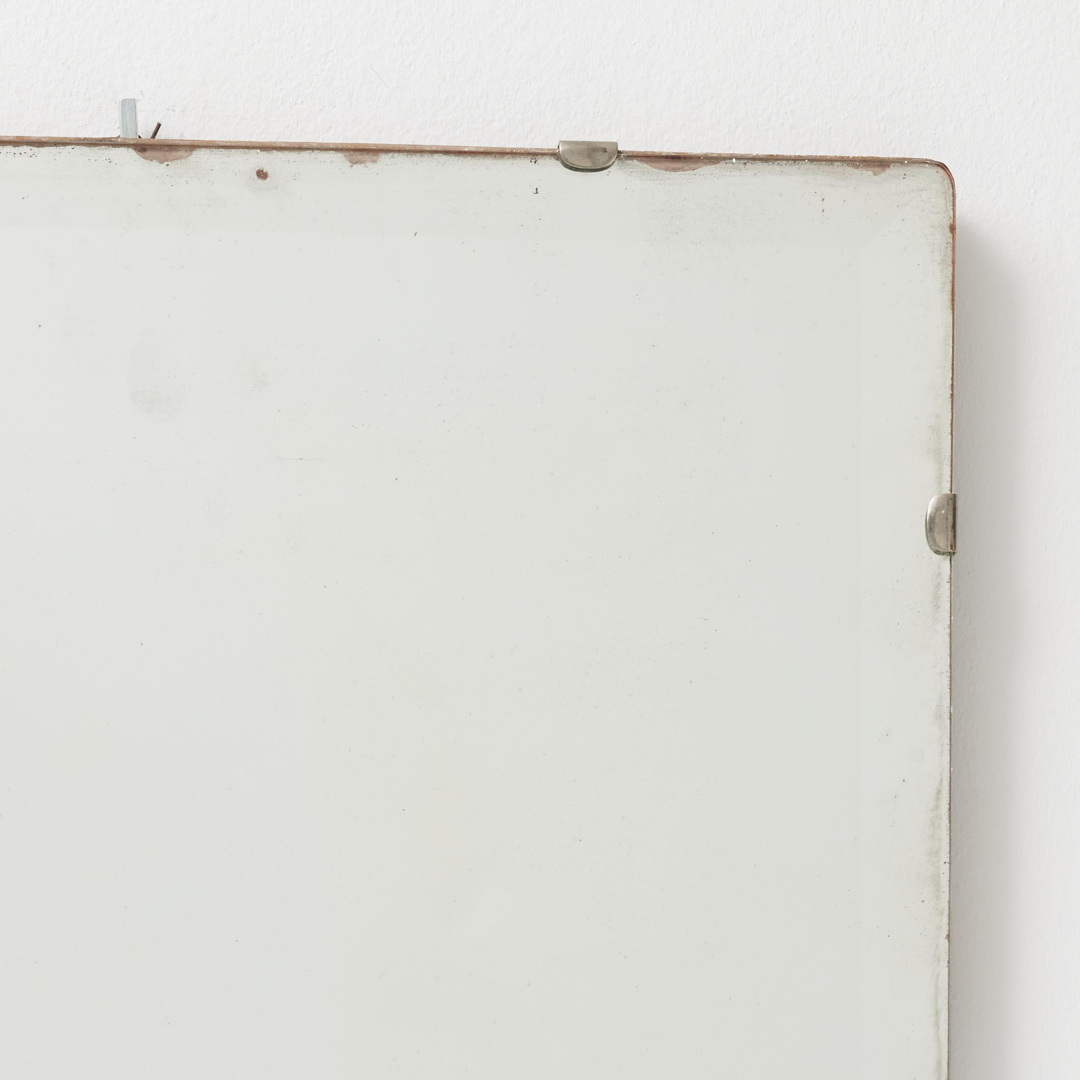 Spanish Wabi-Sabi French Rectangular Mirror with Raw Edges and Foxing, 1940 For Sale